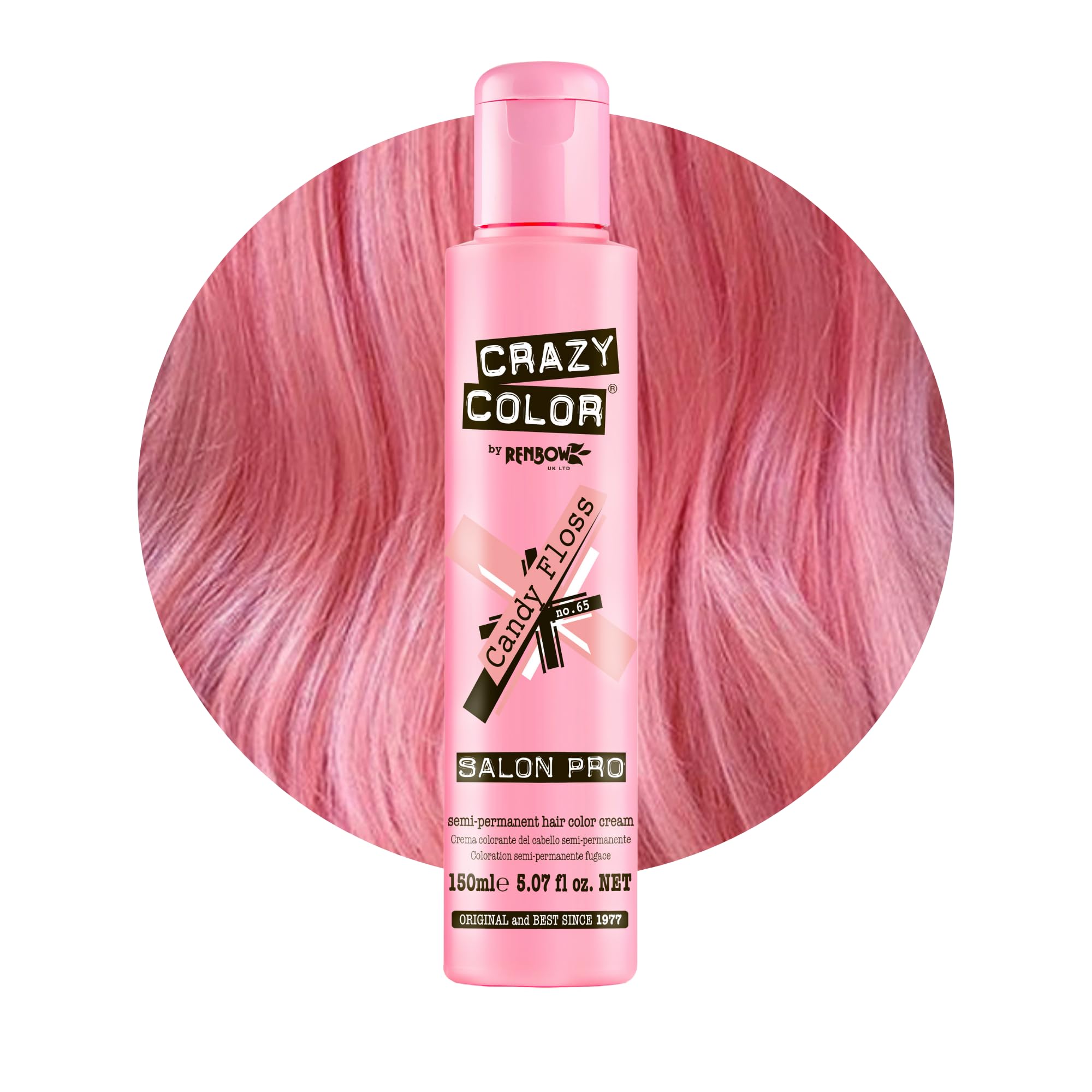 Crazy Color Candy Floss Semi-Permanent Hair Dye - Highly Pigmented Pink