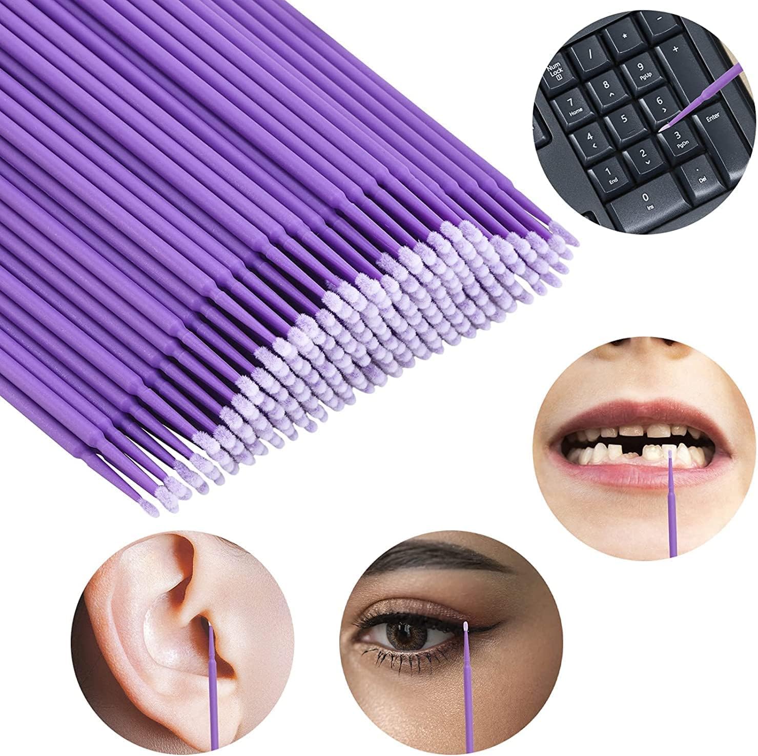 LauCentral 200PCS Disposable Micro Applicator Brushes for Makeup & Eyelash Application 7