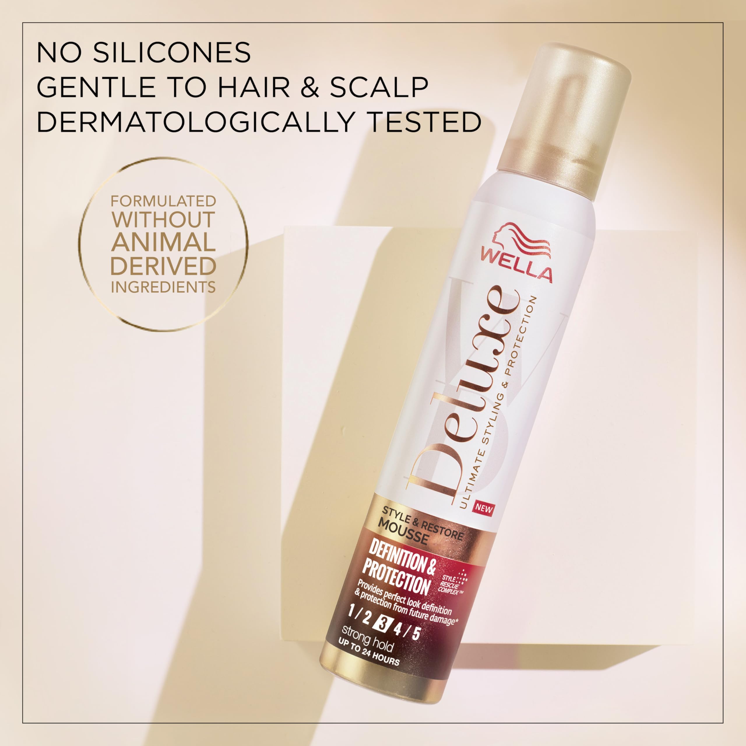 Wella Deluxe Definition & Protection Mousse, 200ml - Strong Hold Styling Foam 5