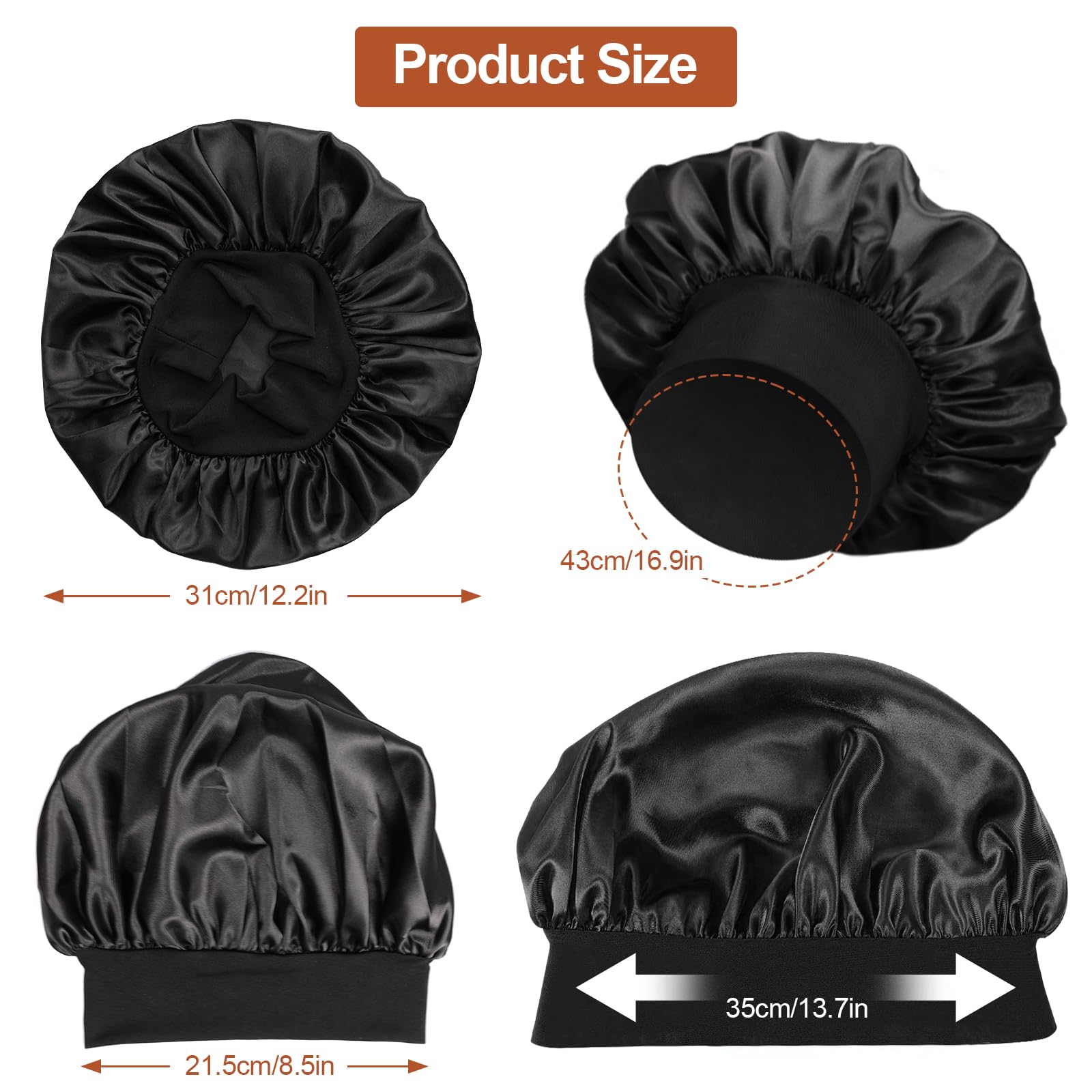 MOXYOY Silk and Satin Bonnet for Women: Soft Sleep Cap for Curly Hair 5