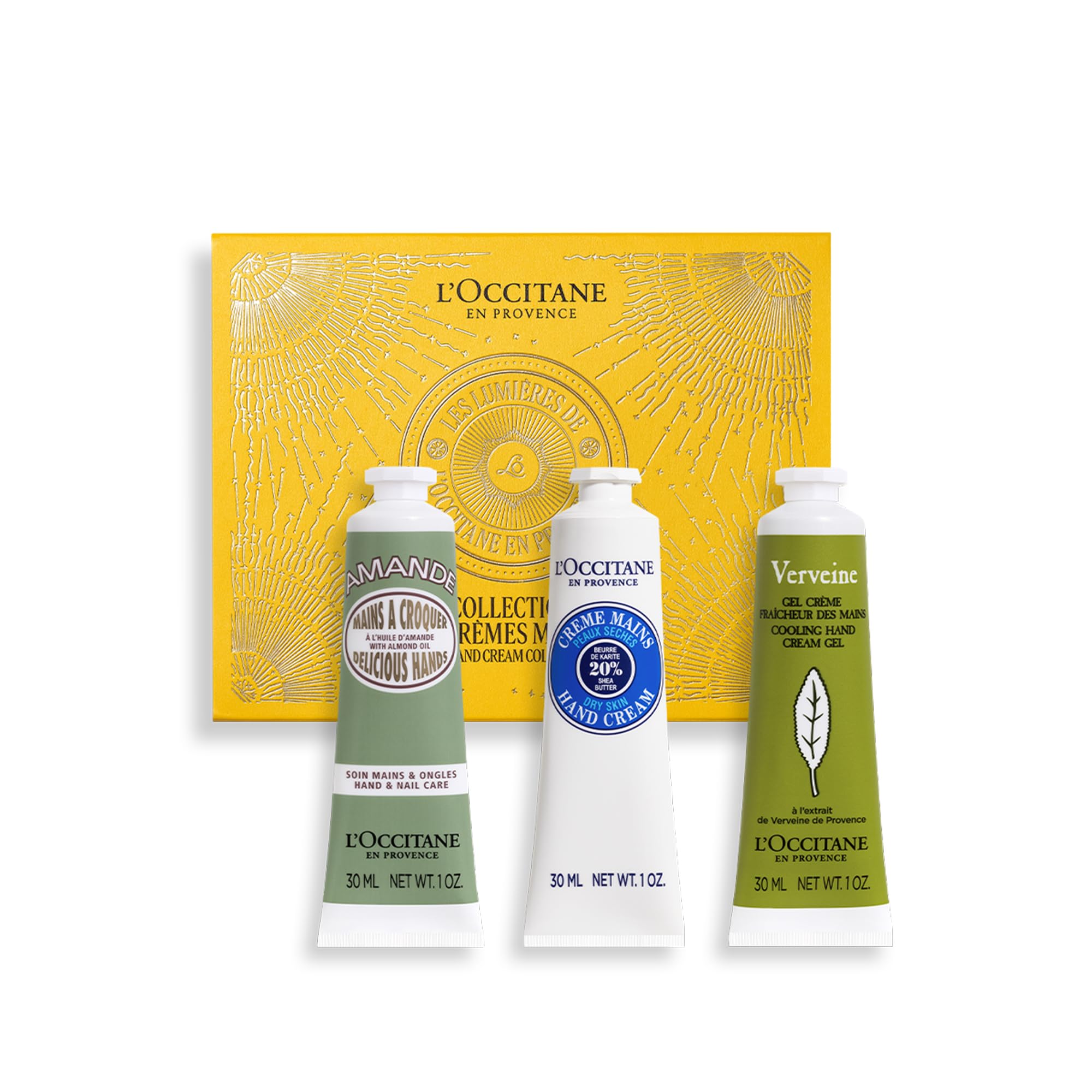 L'OCCITANE Fresh Hand Cream Trio: Shea Butter, Almond, and Verbena Hydration Set