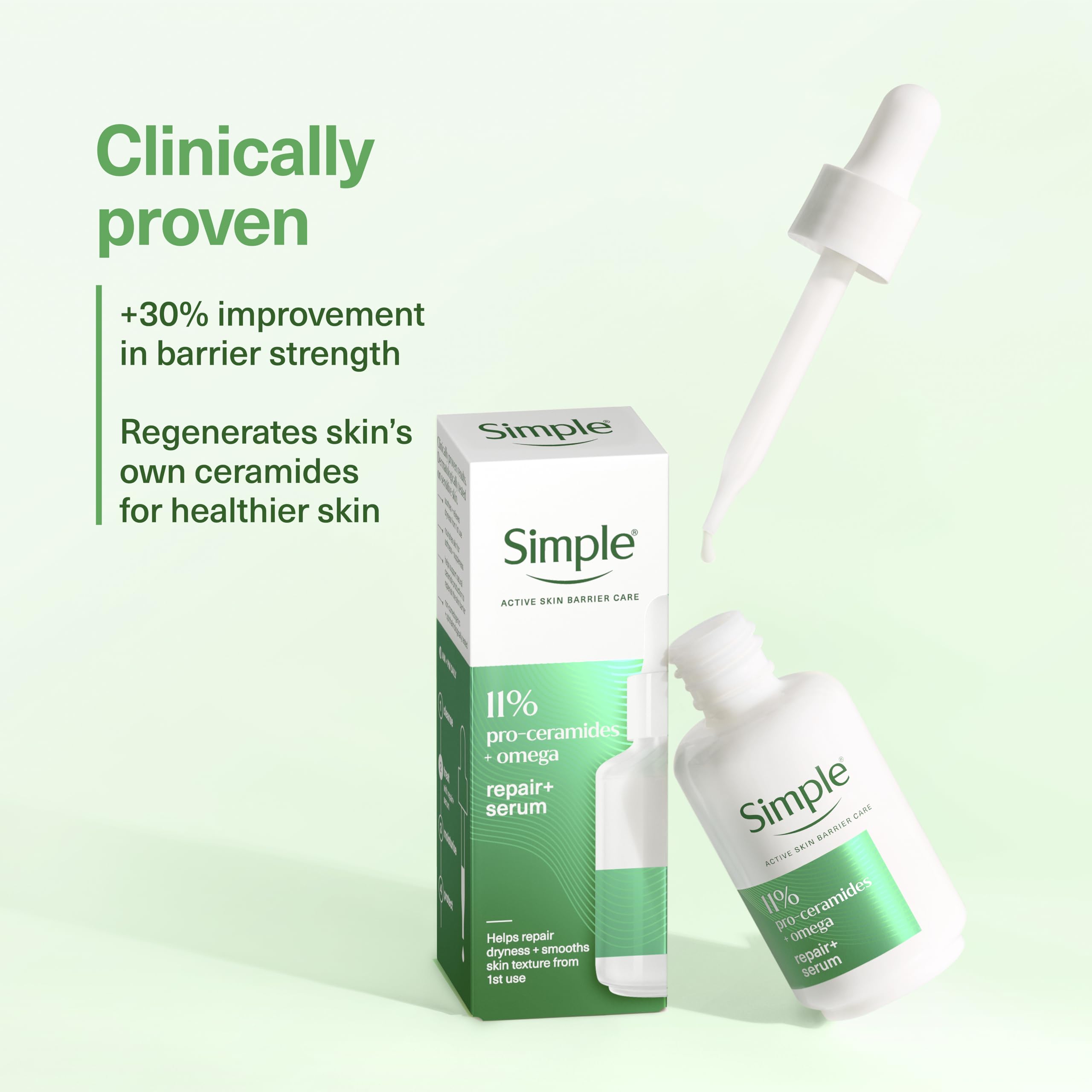 Simple Repair+ 11% Pro-Ceramide + Omega Serum – Hautpflege, geeignet für alle Hauttypen 3