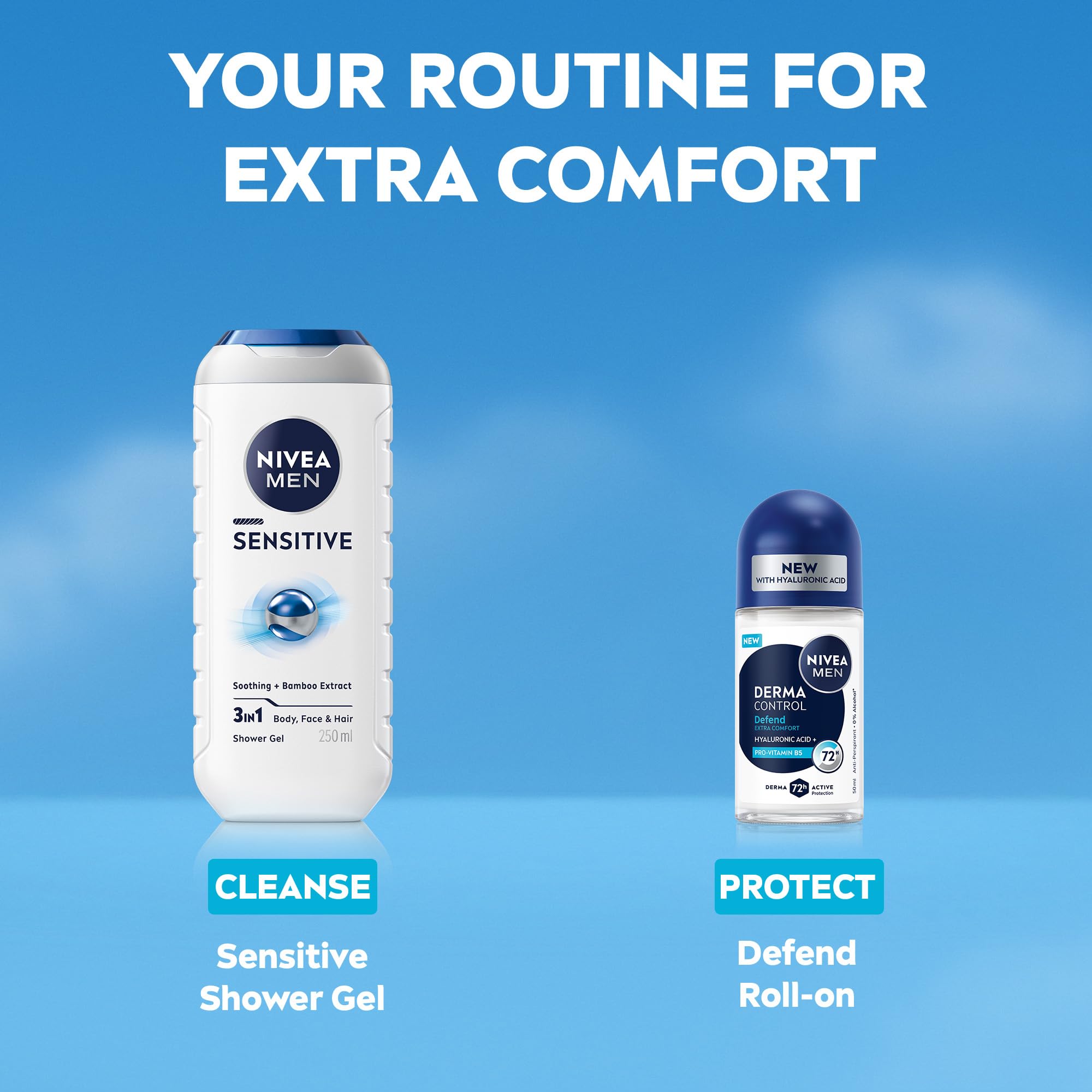 NIVEA MEN Derma Control Defend Roll On Anti-Perspirant Deodorant with Hyaluronic Acid (50ml) 8