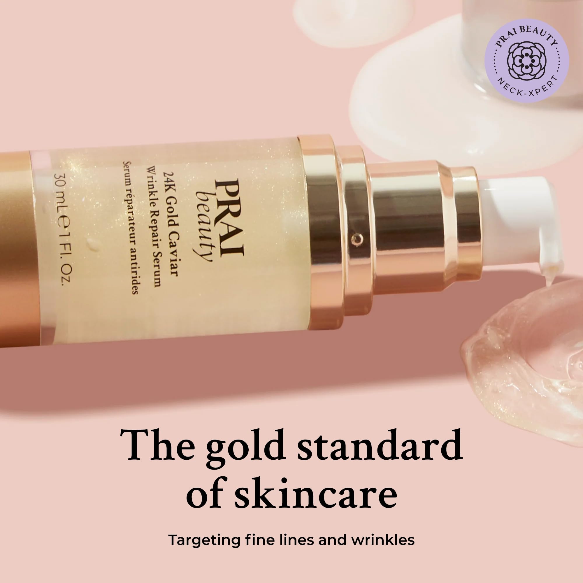 PRAI 24k Gold Caviar Wrinkle Repair Serum 30ml - Advanced Anti-Aging & Firming 6