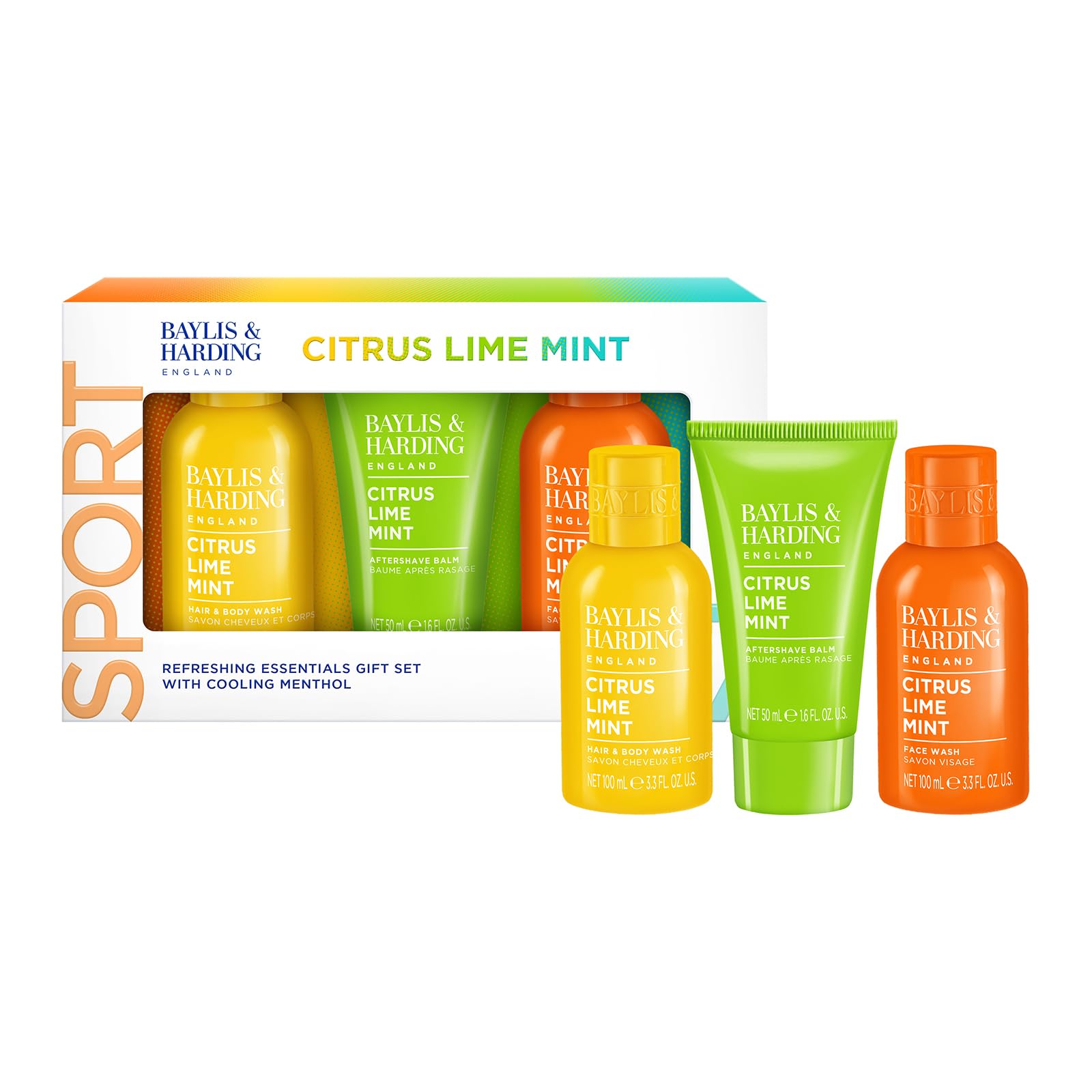 Baylis & Harding Citrus, Lime & Mint Men's Refreshing Essentials Trio Gift Set - Vegan