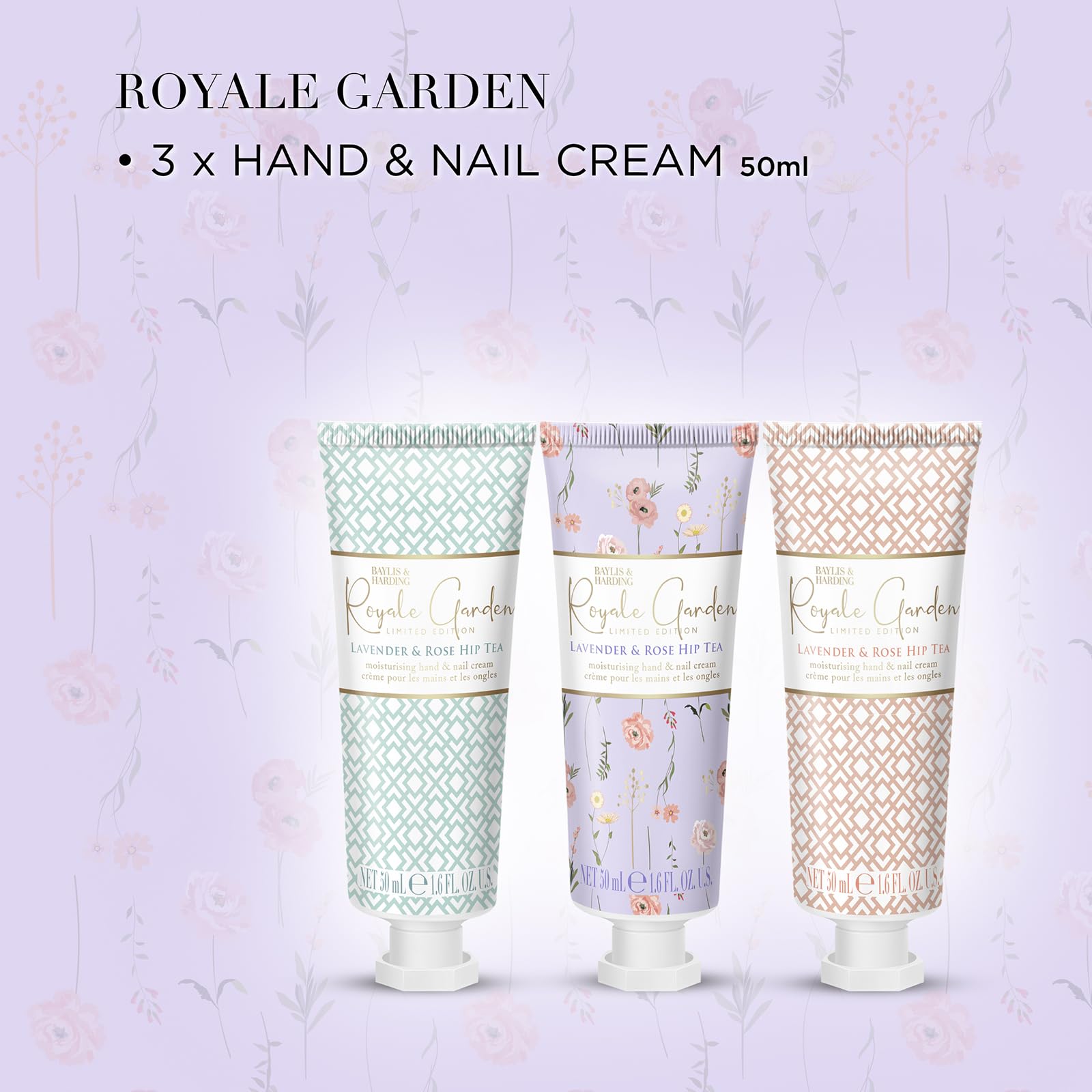 Baylis &amp; Harding Royale Garden Lavendel- &amp; Hagebuttentee Luxus-Handpflege-Geschenkset (1 Stück) - Vegan 3