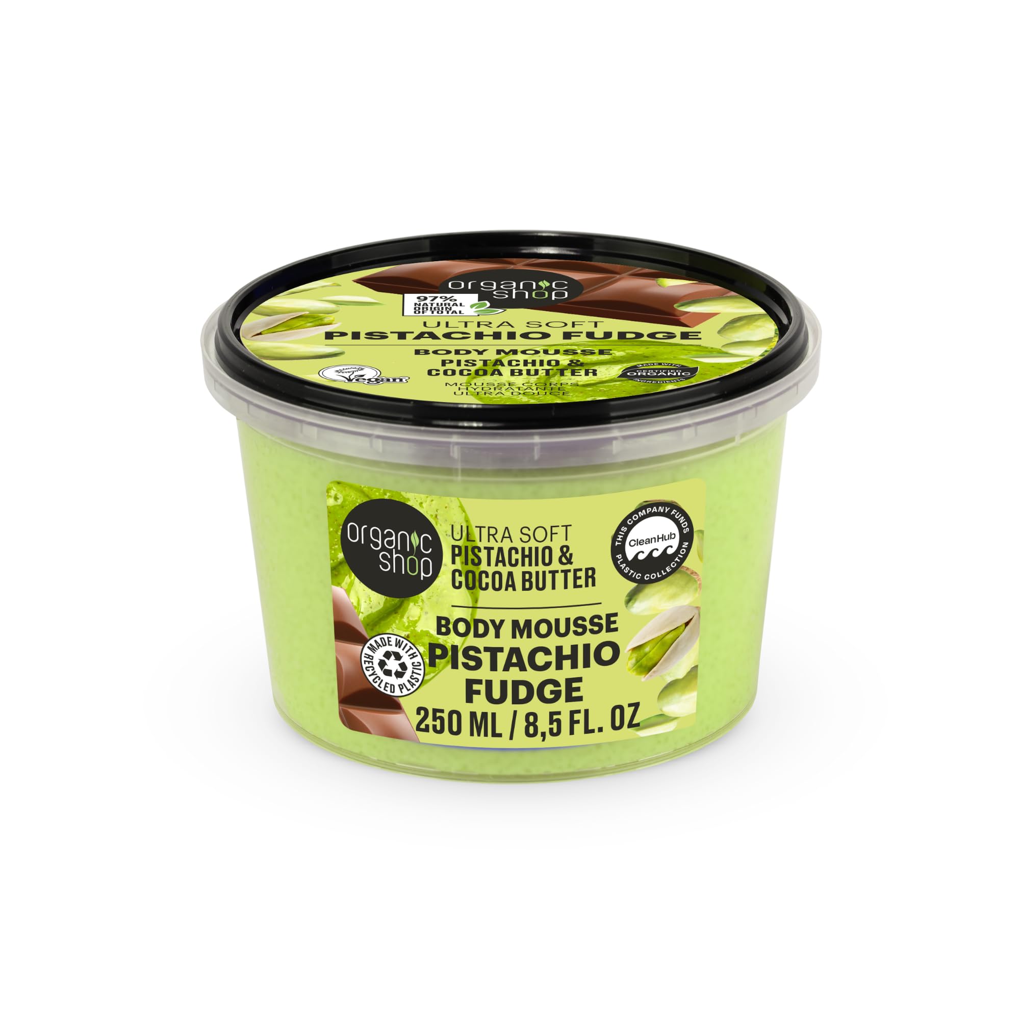 Organic Shop Ultra Soft Pistachio Fudge Body Mousse with Cocoa Butter - 200g