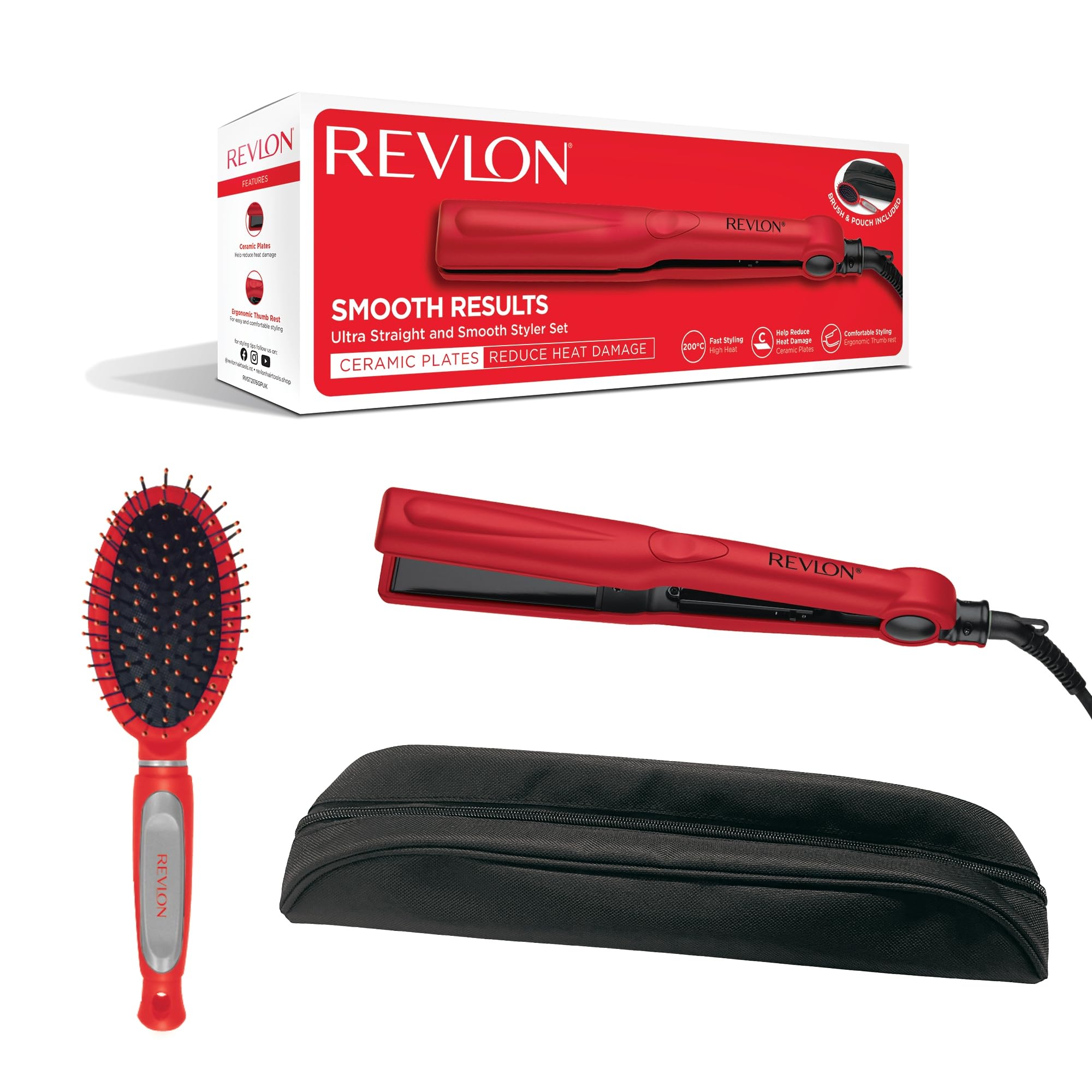 REVLON Ultra Straight and Smooth Styler Set (200°C Schnellstyler mit Keramikbeschichtung) 1