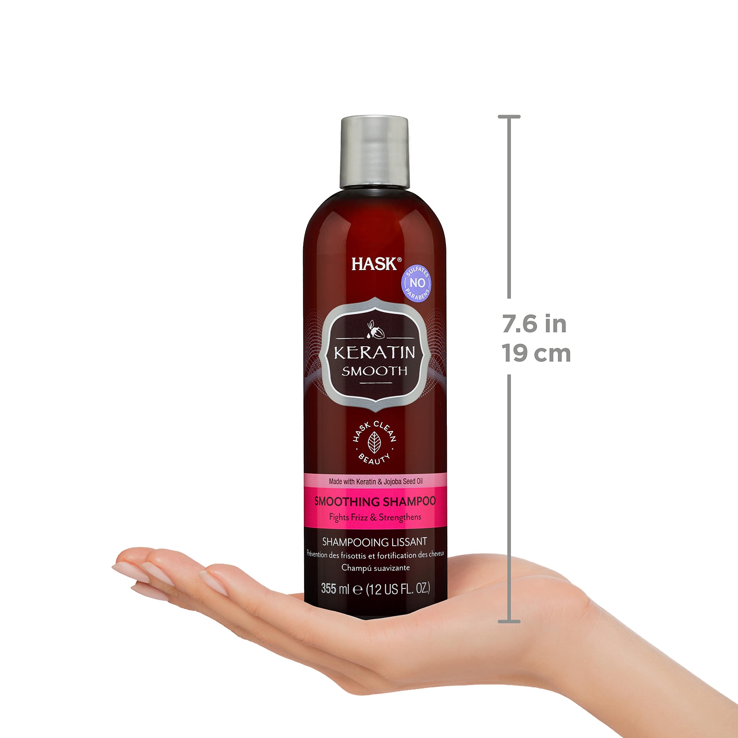 HASK Keratin Smoothing Shampoo for All Hair Types, Color Safe, 1355 ml 8