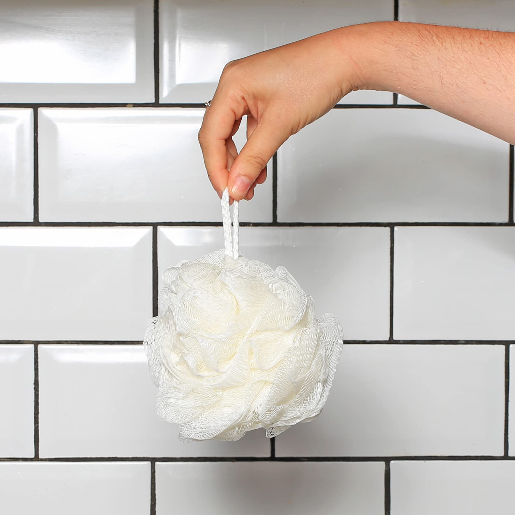 Elysium Spa Pack of 4 Dual-Textured Mesh Exfoliating Bath & Shower Body Puff Sponges 6