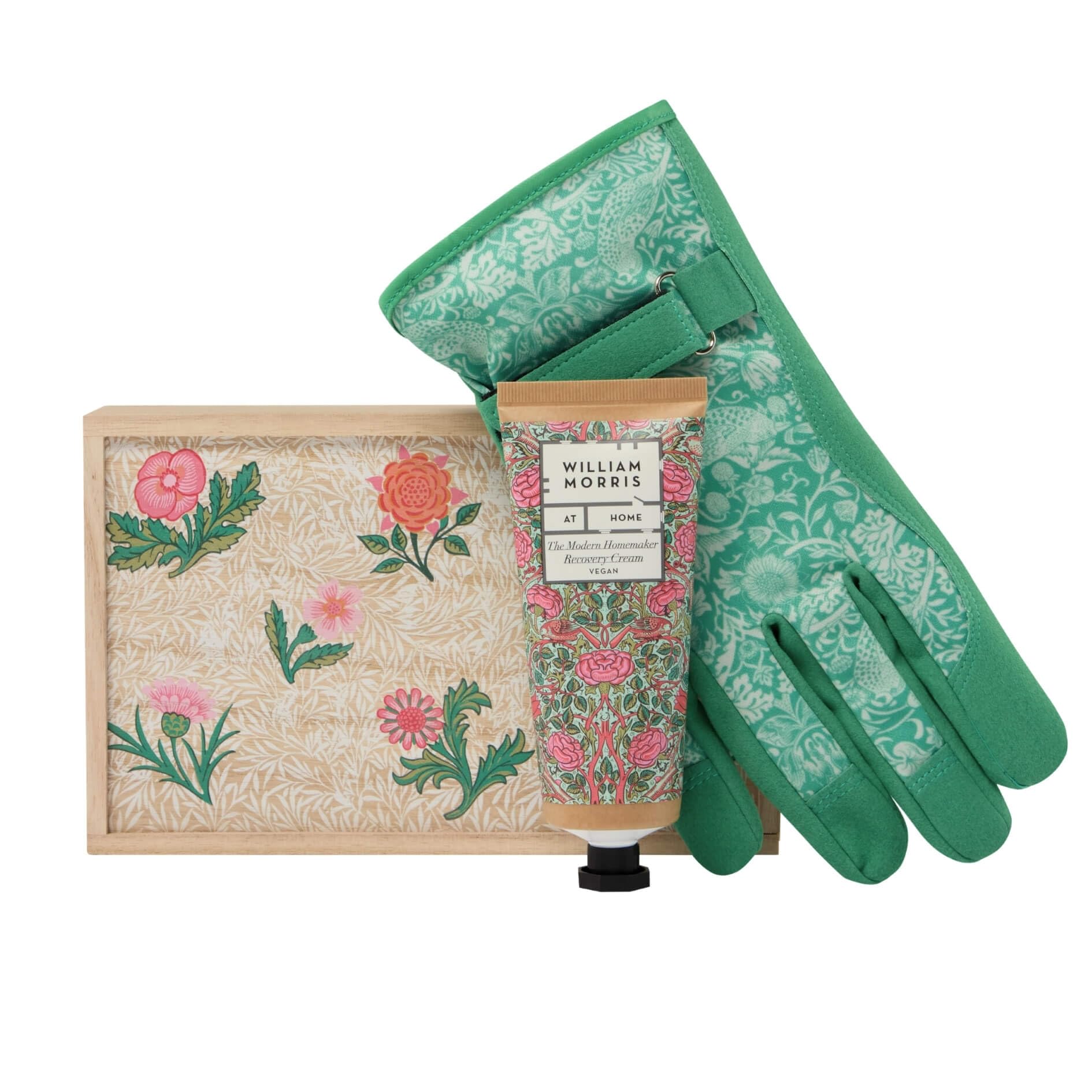 William Morris At Home Strawberry Thief Gardening Gloves & Hand Recovery Cream Set