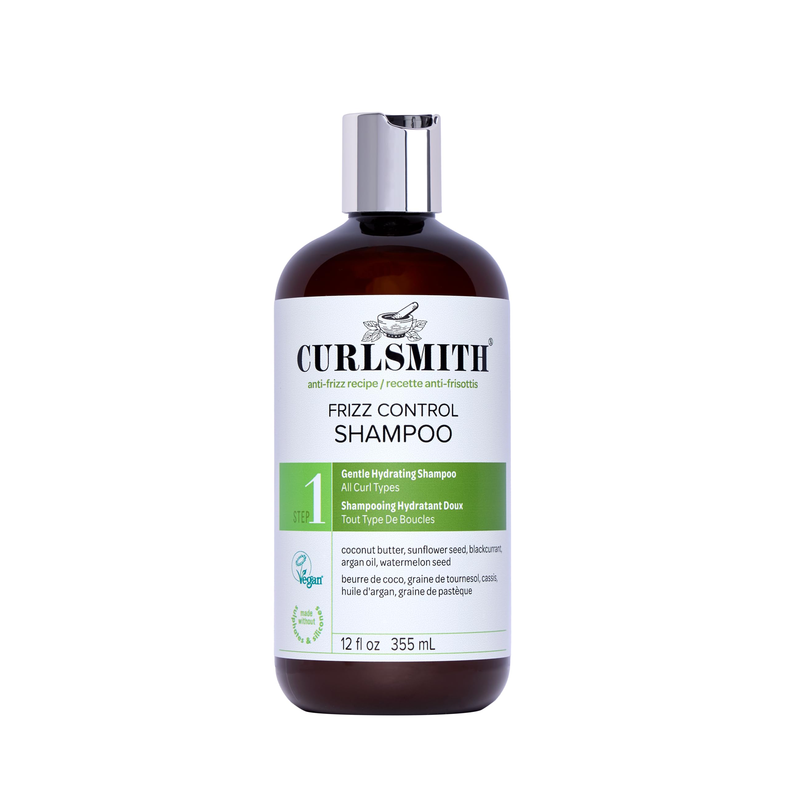 CURLSMITH Frizz Control Cleanser Gentle Hydrating Hair Shampoo for All Curl Types