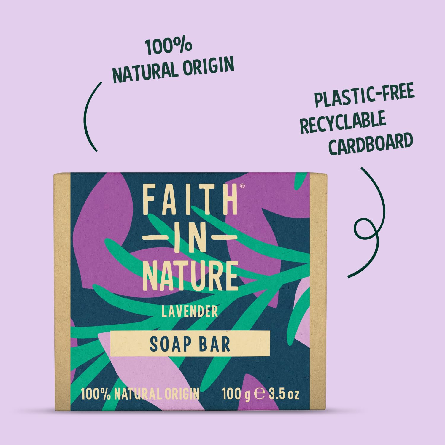 FAITH IN NATURE Natürliche Lavendel-Handseife, entspannend, vegan, tierversuchsfrei, 100 g 6