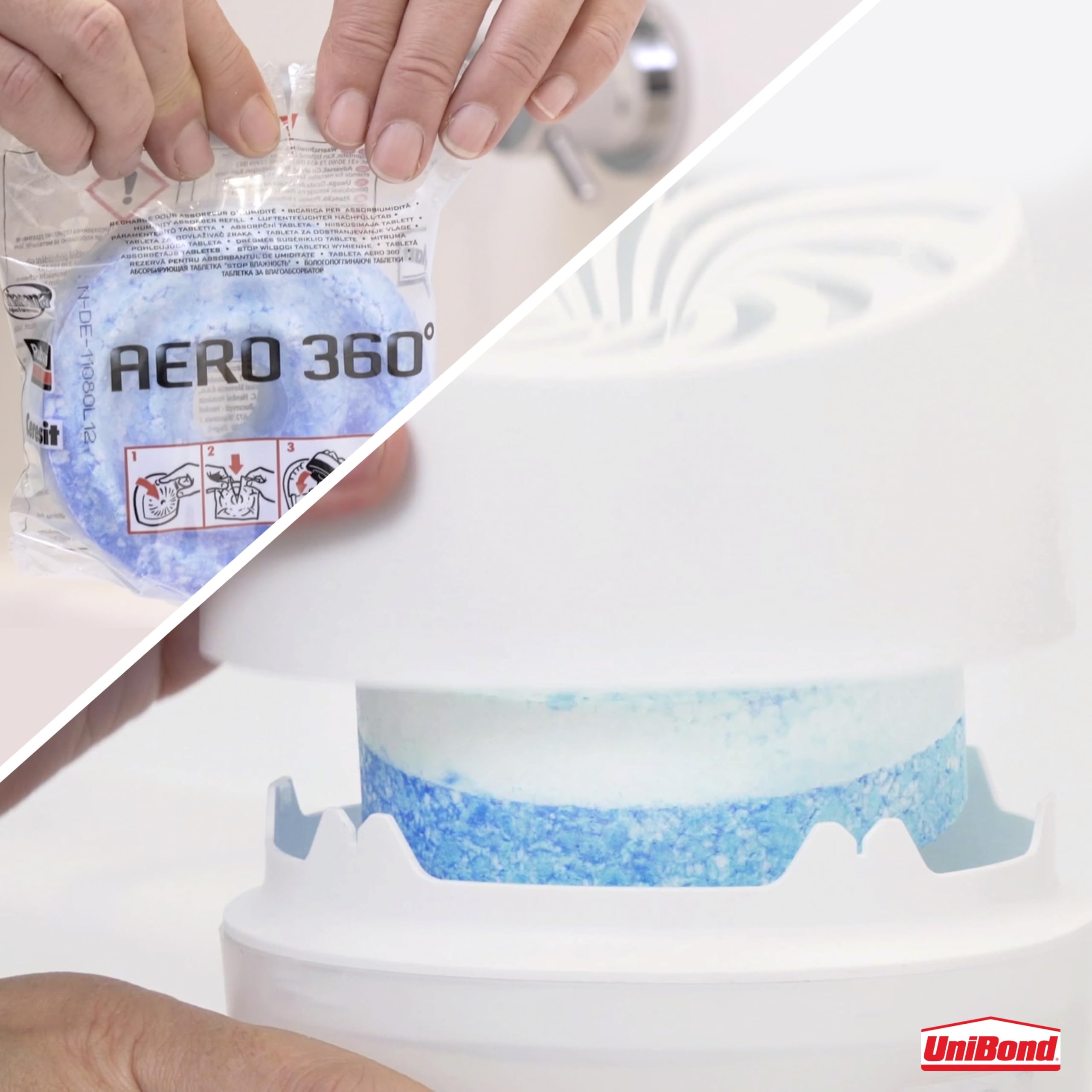 UniBond AERO 360° Humidity Absorber with 1x Refill, Dehumidifier for Rooms up to 20m² 8