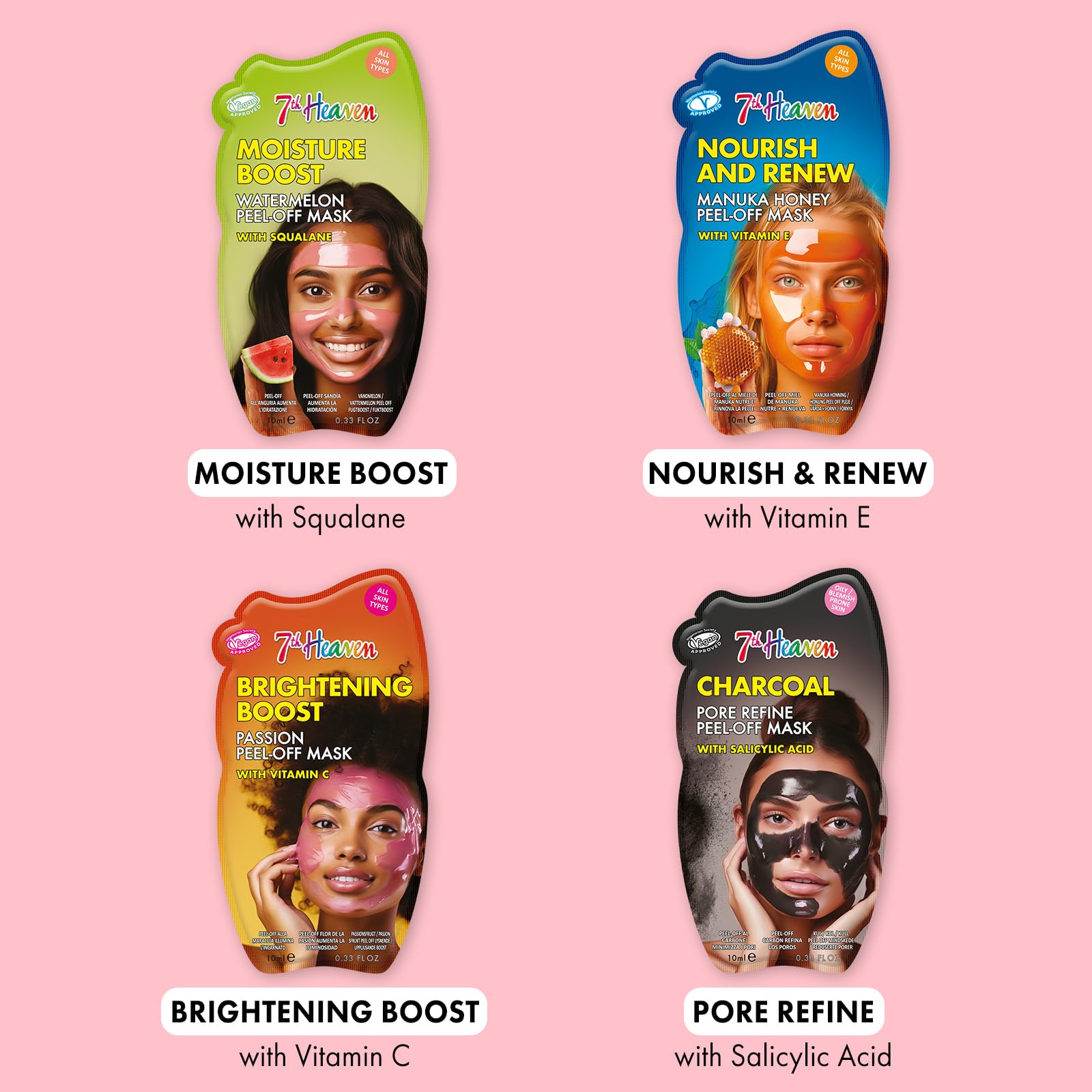 7th Heaven Perfect Peel Off Face Mask Gift Set in Tin with 9 Cleansing & Hydrating Masks 4