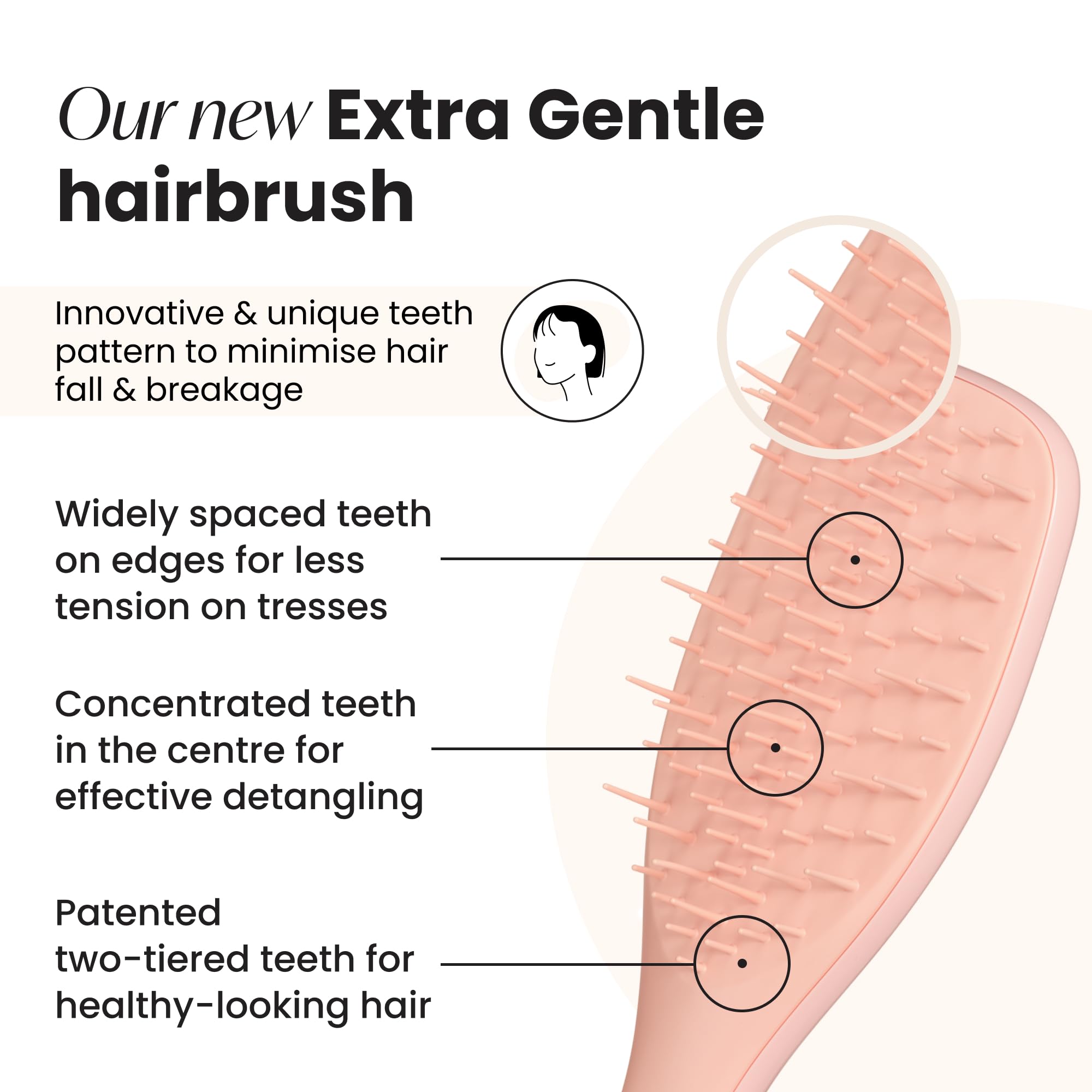 Tangle Teezer Extra Gentle Ultimate Detangler Hairbrush for Wet & Dry Hair - Saffron