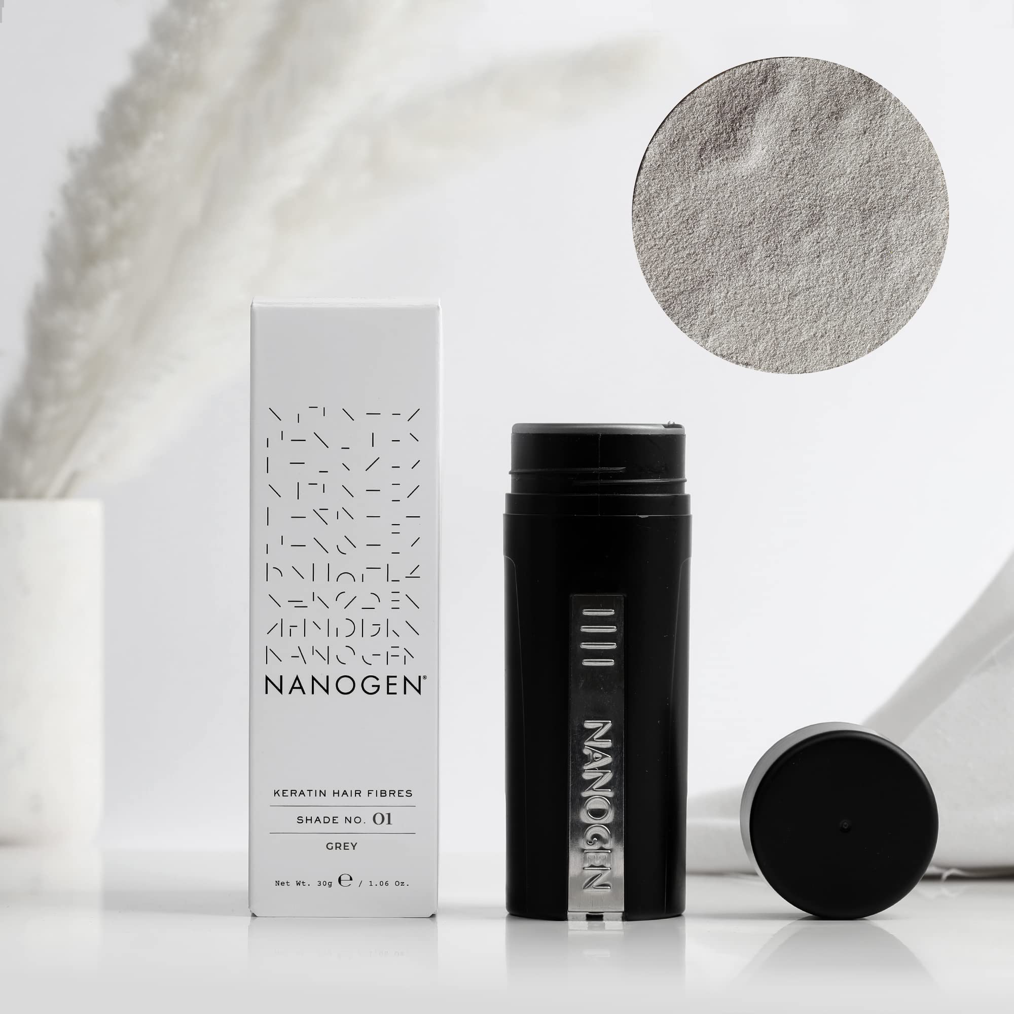 Nanogen Hair Fibres, 30 g Grey - Instant Hair Thickening for Fine Hair