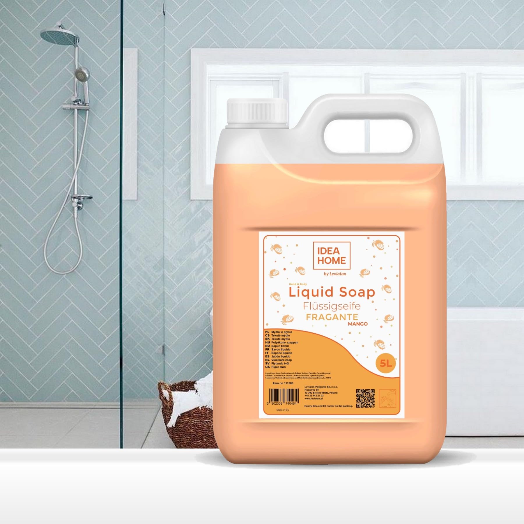 IDEA HOME FRAGANTE Liquid Hand Soap 5L - Mango Scented Cream Soap Rich in Vitamins 5