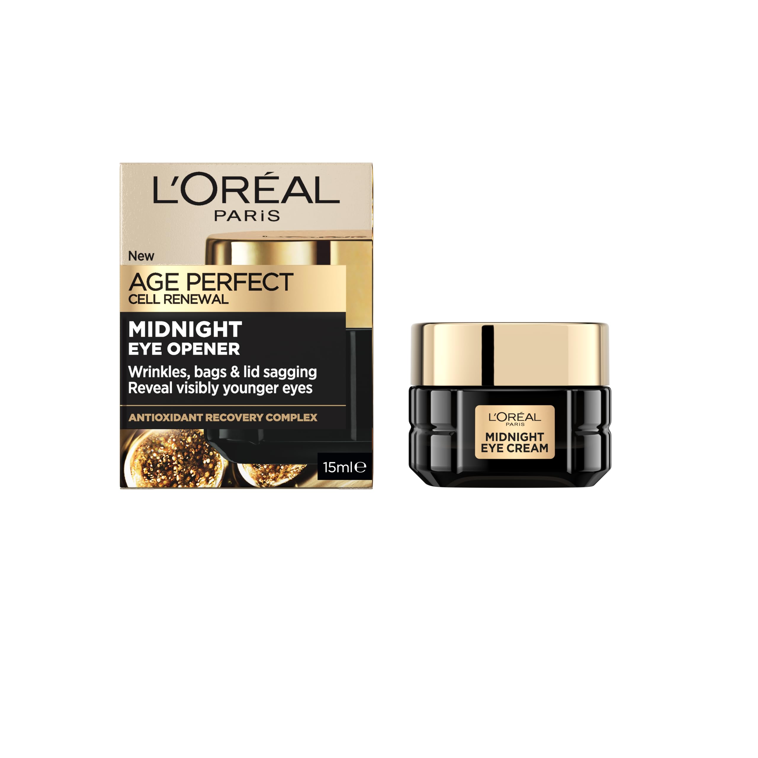 L'Oréal Paris Age Perfect Cell Renew Midnight Eye Cream with Vitamin E & Black Tea, 15ml 3