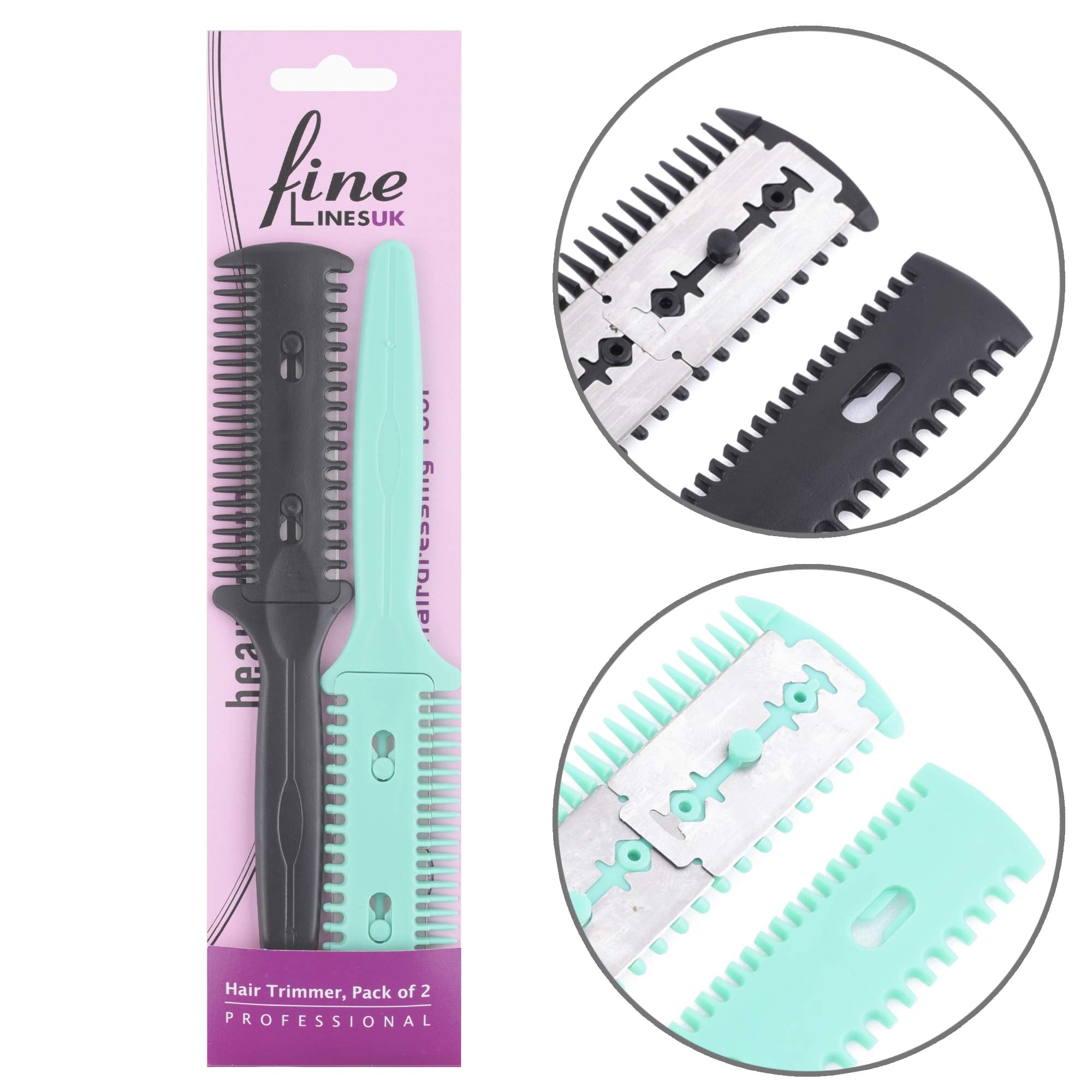 Fine Lines Double Sided Hair Razor Comb, Pack of 2 - Thinning and Split End Remover 5