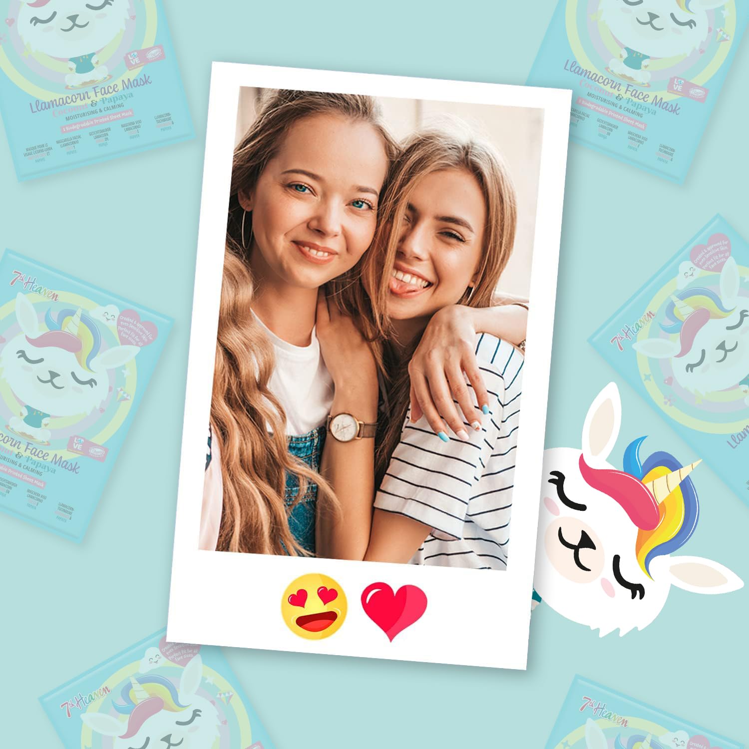 7th Heaven Llamacorn Hydrating Sheet Face Mask with Coconut & Papaya 7