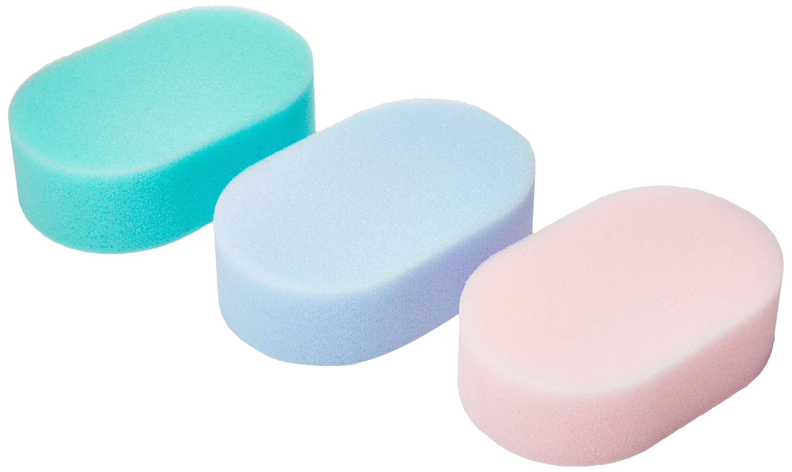 MERIDIANA Triple Pack Bath Sponges (Green, Pink, Blue)