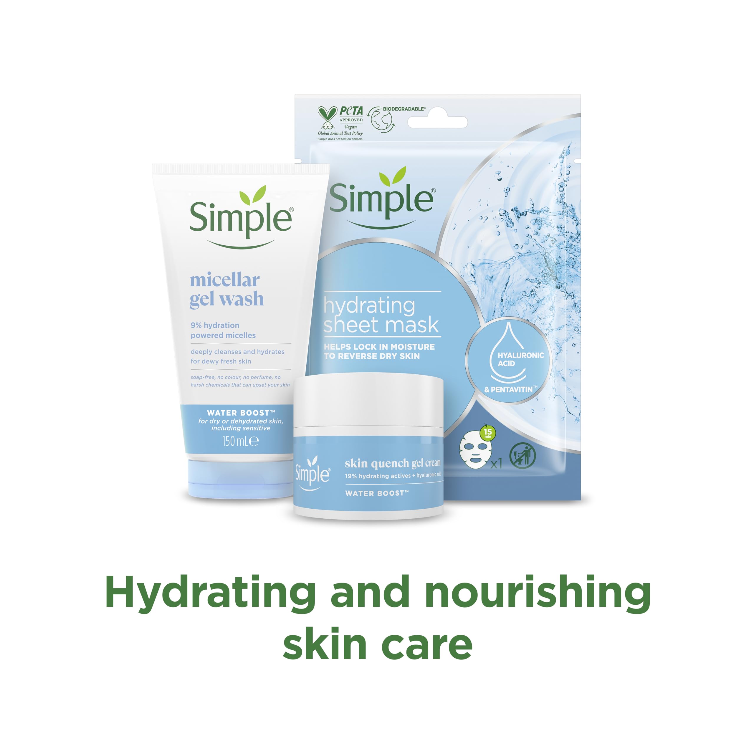 Simple Skin Hydrating Collection Gift Set with Water Boost Trio and Beauty Bag 5
