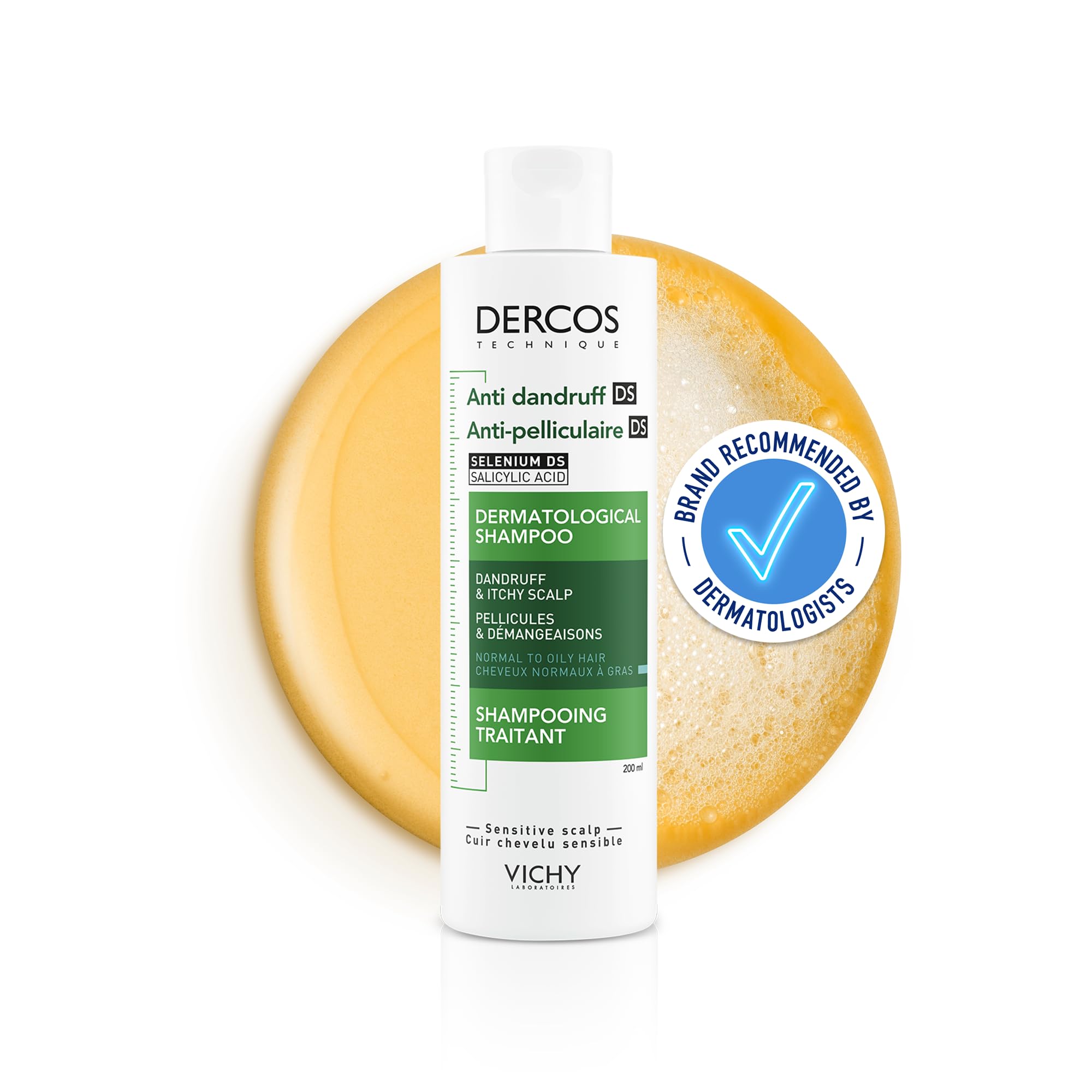 Vichy Dercos Anti-Schuppen- und Anti-Juckreiz-Shampoo für normales bis fettiges Haar 20