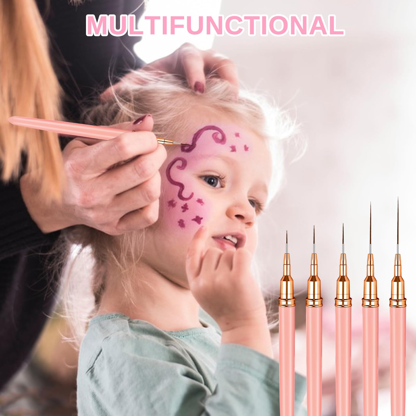 MOXYOY 5Pcs Fine Thin Nail Art Liner Brushes Set for Detailed Painting 7