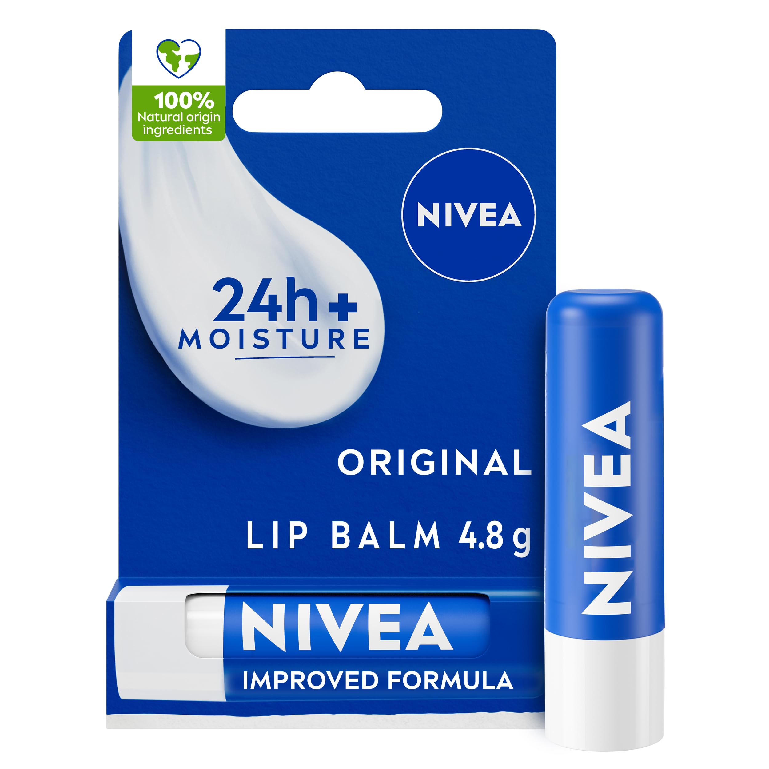 NIVEA Original Care Lip Balm for 24H+ Deep Hydration with Shea Butter & Natural Oils