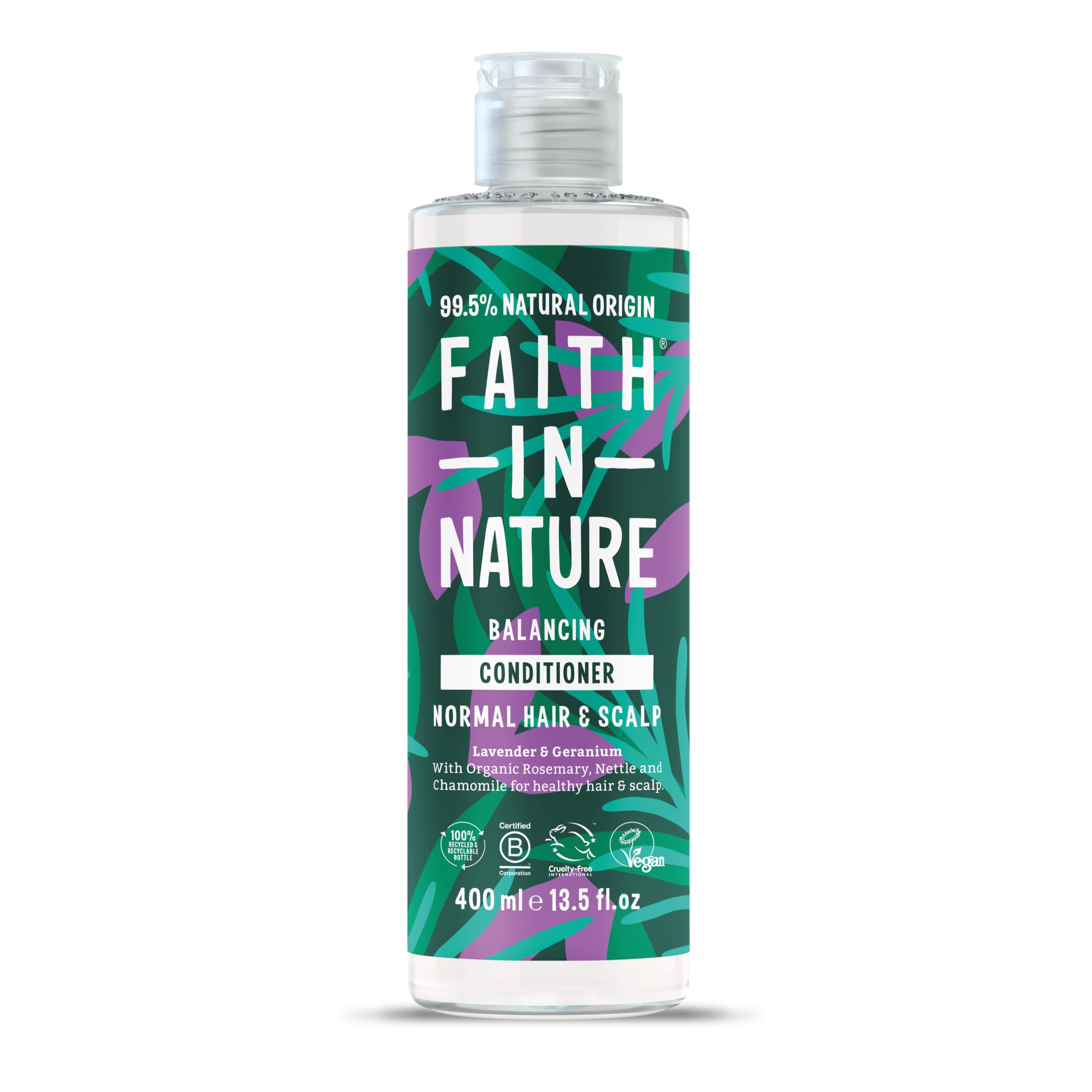 FAITH IN NATURE Natural Lavender & Geranium Conditioner for Normal to Dry Hair, 400 ml