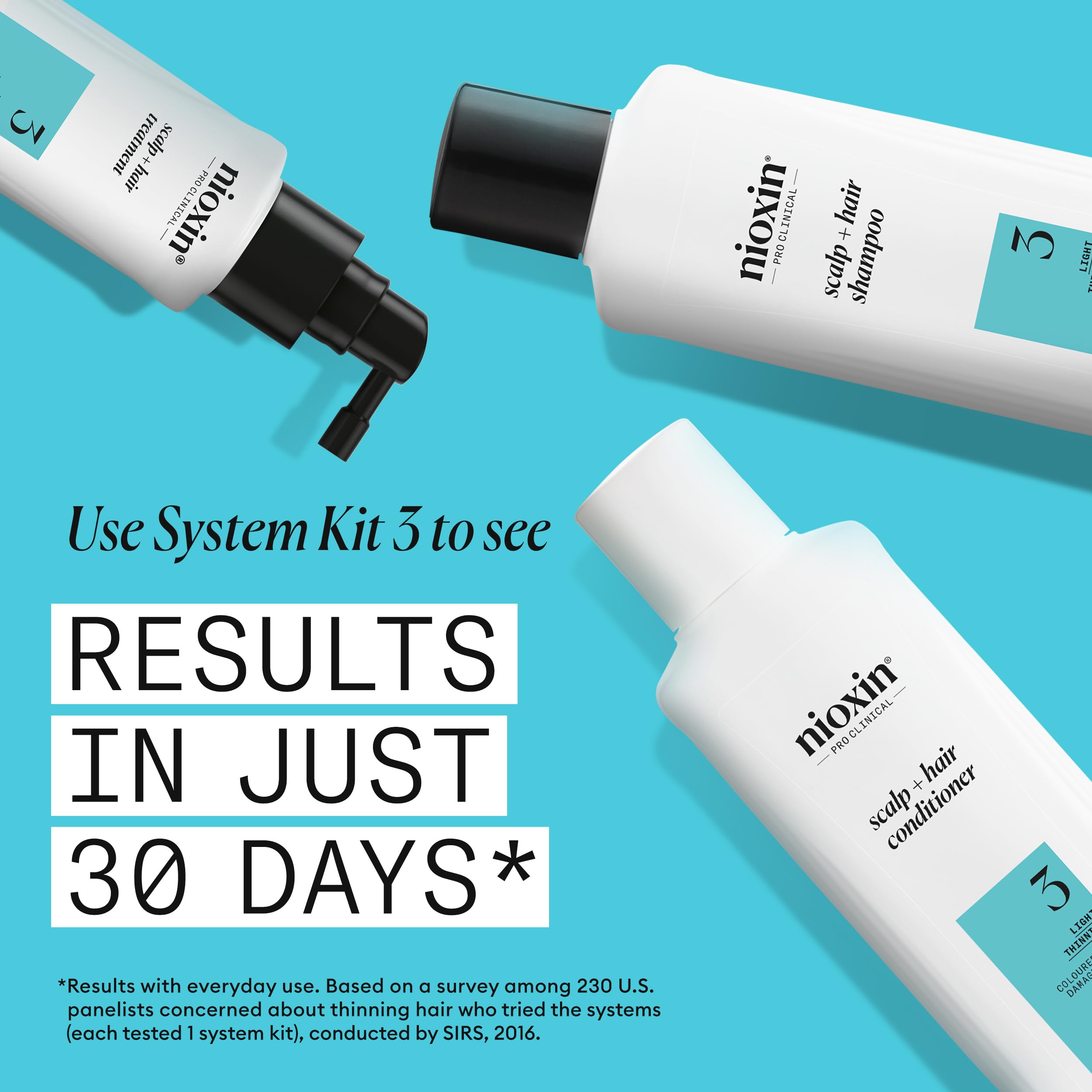 NIOXIN System 3 Shampoo for Coloured, Dry, Damaged Hair with Light Thinning - 300ml 3