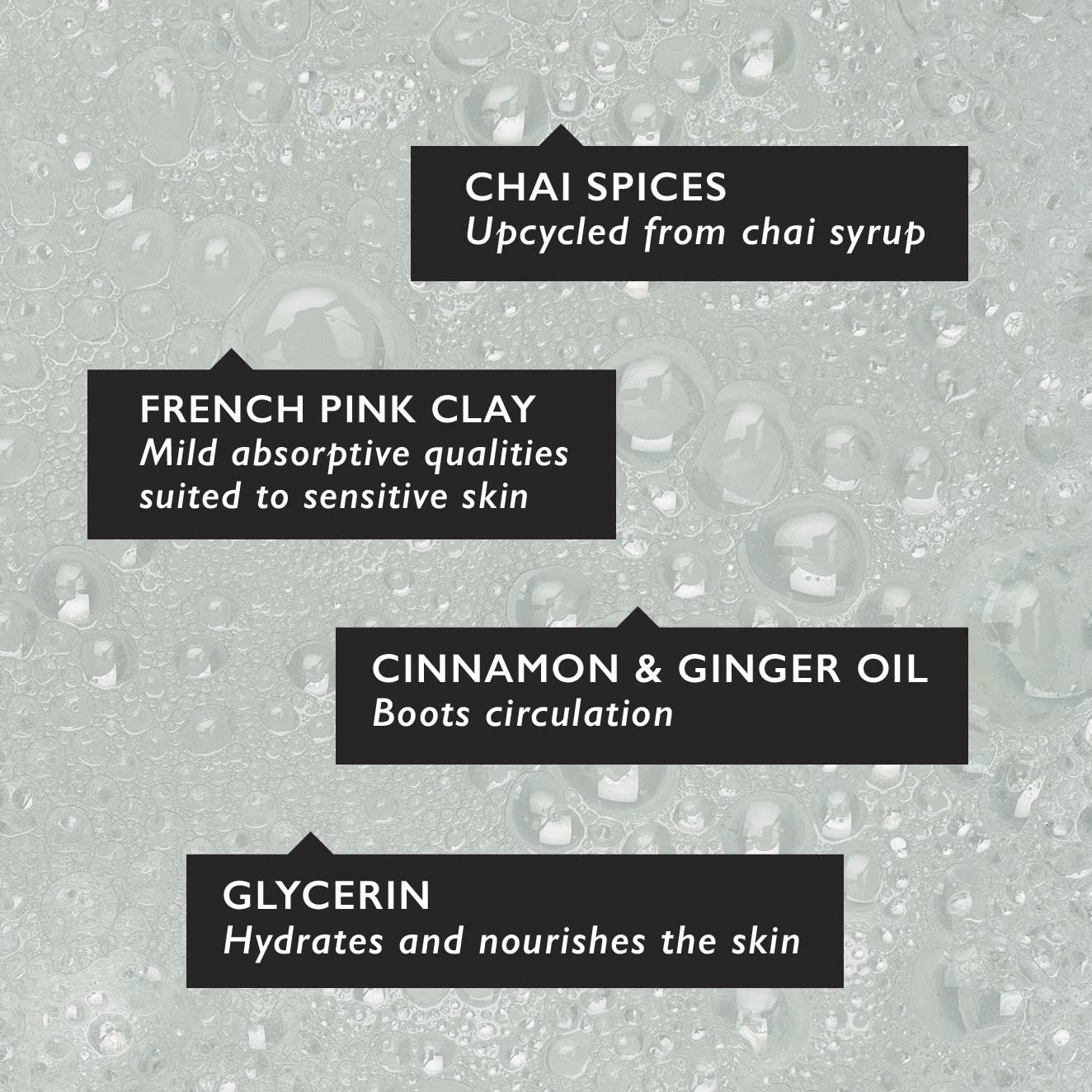 UpCircle Zimt-Ingwer-Chai-Seife 100 g – Zertifizierte Bio- und vegane Reinigungsseife für Gesicht und Körper – Französische rosa Tonerde + Glycerin, reduziert Rötungen und Irritationen – Natürlich, tierversuchsfrei + palmölfrei 3