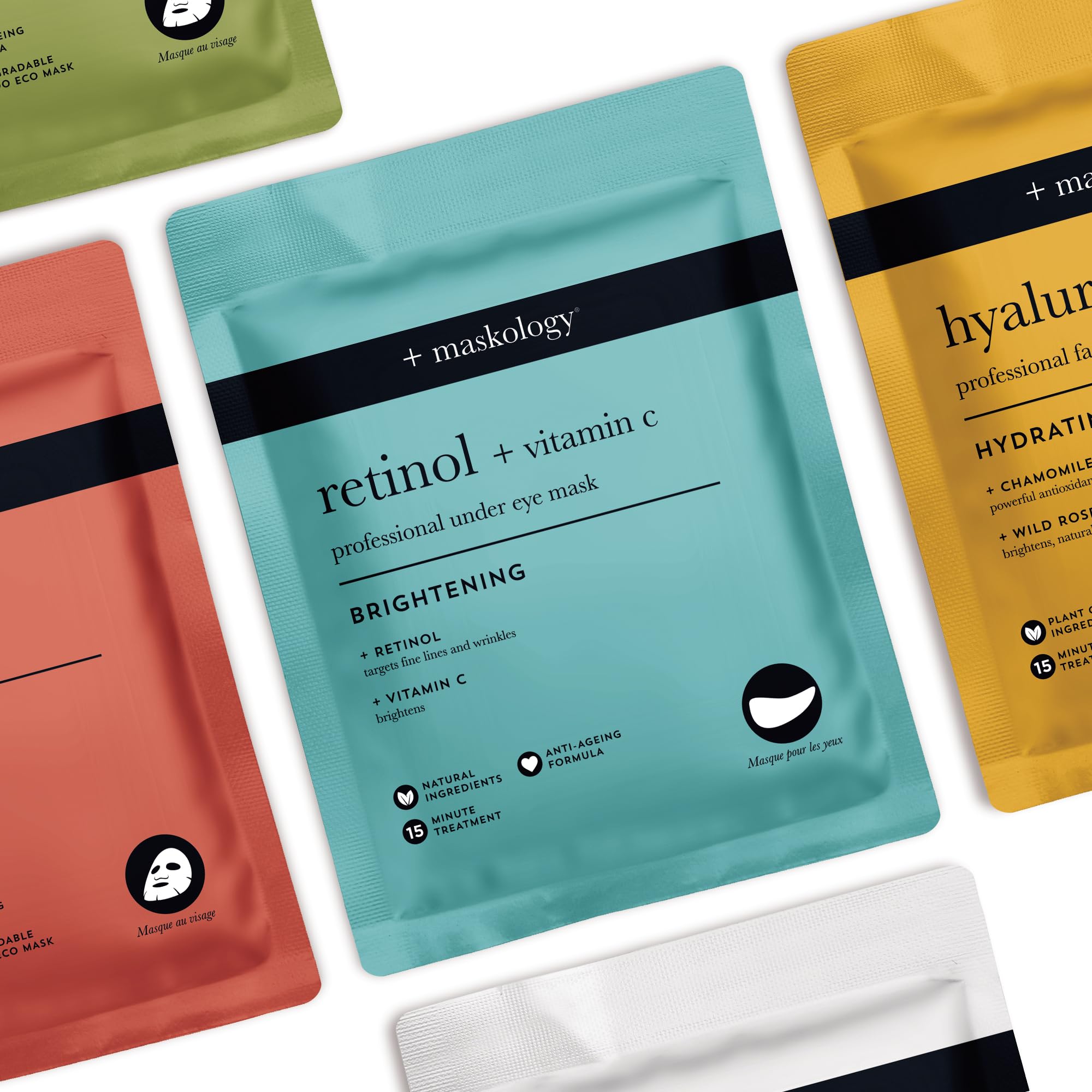 MASKOLOGY Retinol + Vitamin C Professional Under Eye Mask Patches for Brightening and Fine Lines 8