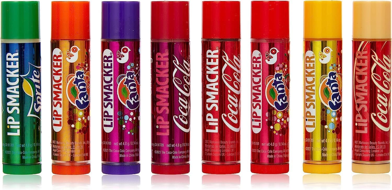 Lip Smacker Coca Cola Party Pack, Set mit 8 verschiedenen Lippenbalsamen mit authentischem 2