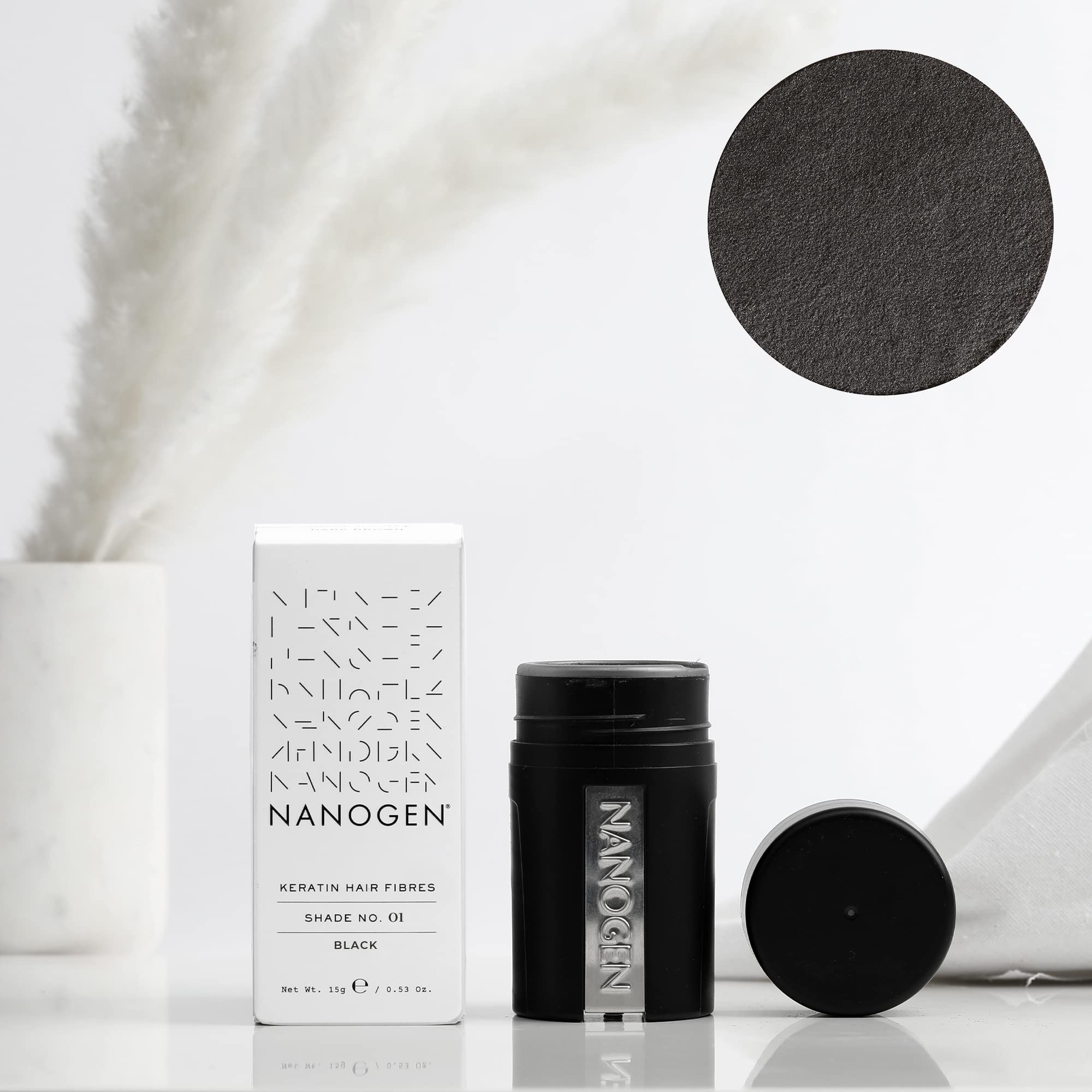 Nanogen Hair Fibres Black 15g for Instant Volume and Thickness