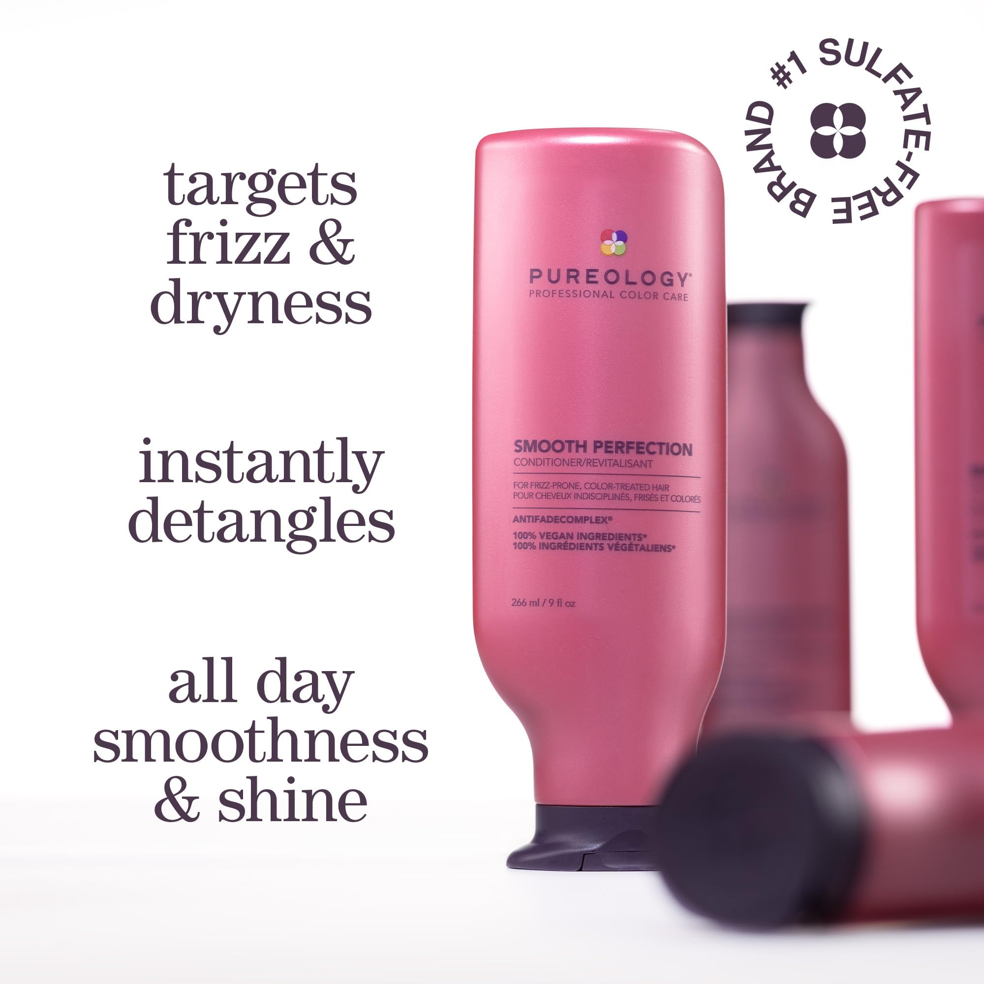 PUREOLOGY Smooth Perfection Smoothing Conditioner for Frizz-Prone, Color-Treated Hair