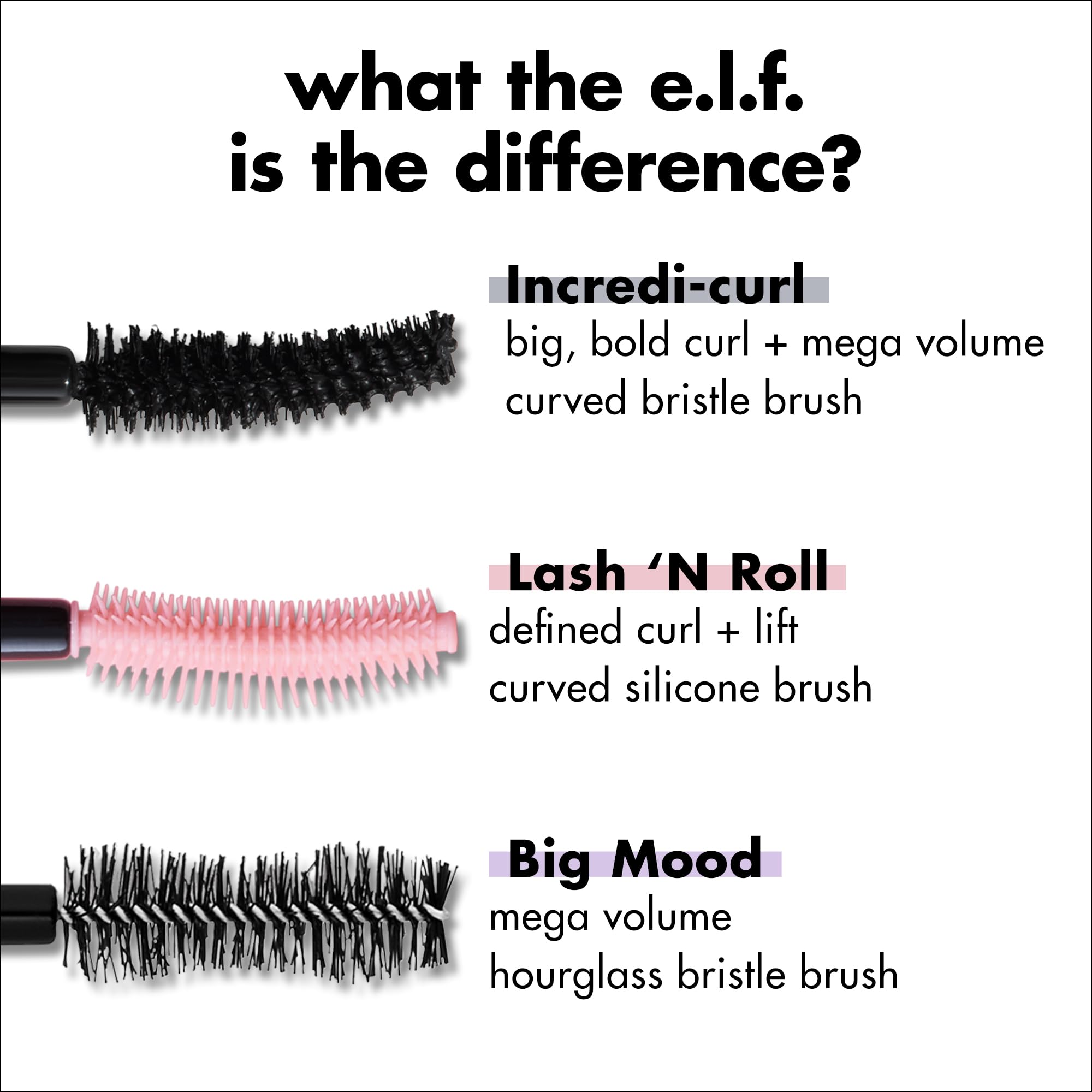 e.l.f. Incredi-Curl Mascara for Volumising, Lifted Curl in Dark Brown 5