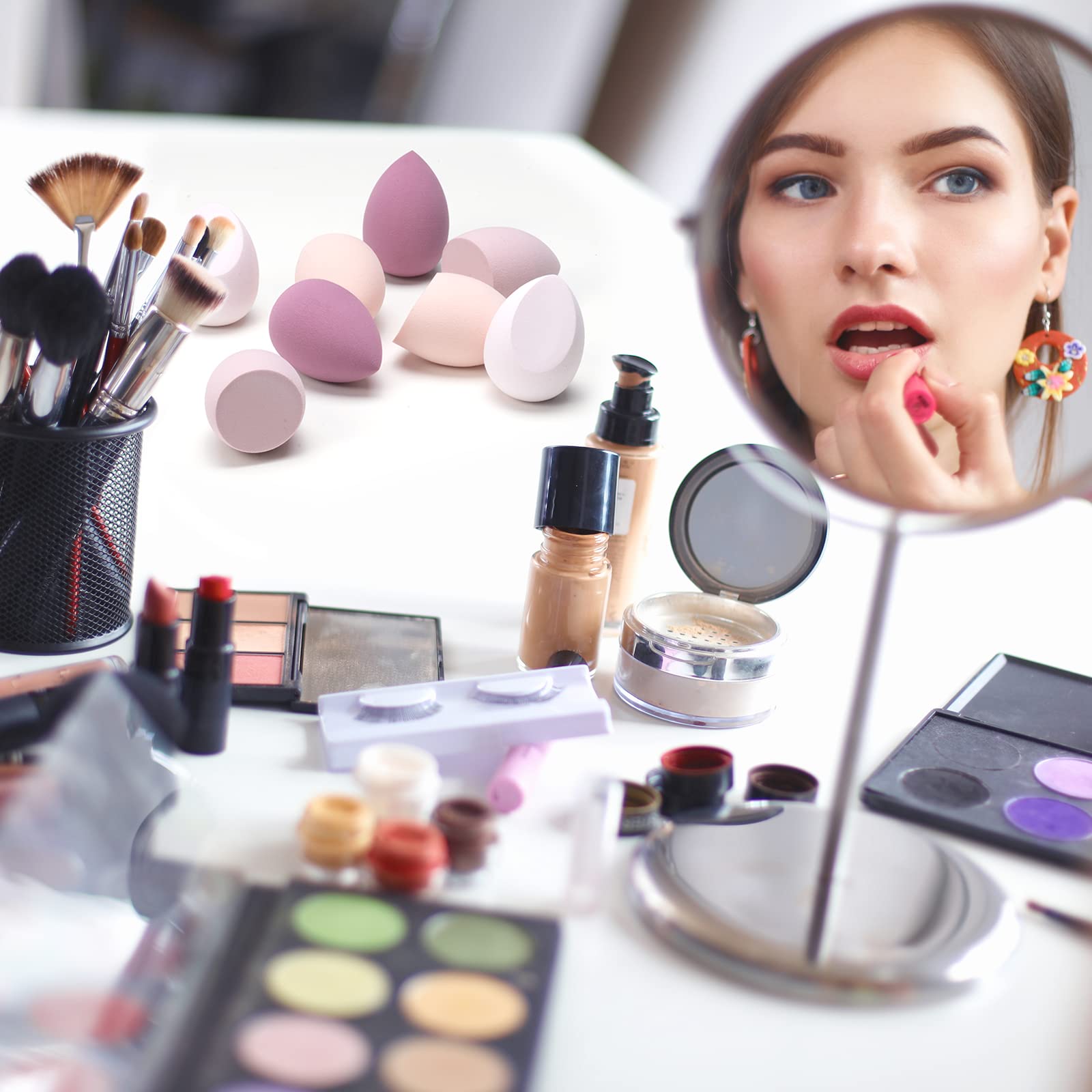 Carehabi 8 Piece Makeup Sponge Set for Foundations, Powders, and Liquids - 3 Shapes 6