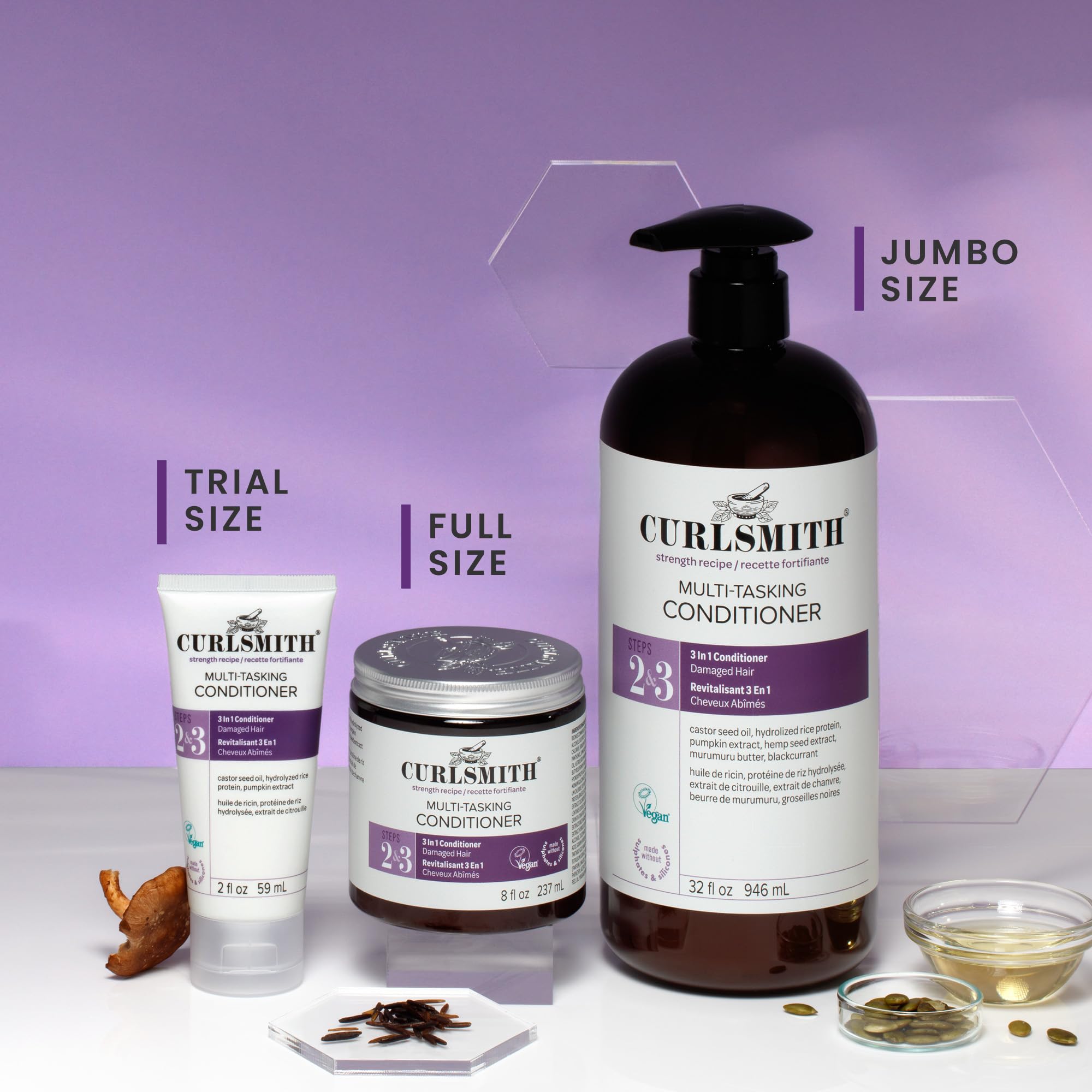 Curlsmith Multi-Tasking Conditioner 3-in-1 for Damaged Hair with Proteins 59ml