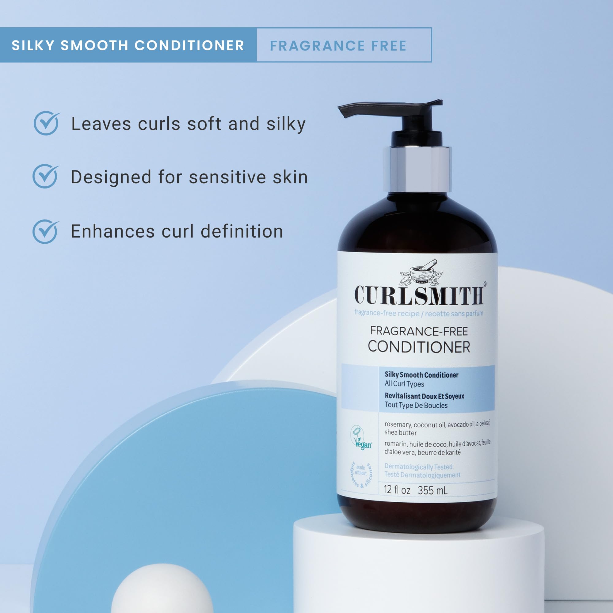 CURLSMITH Fragrance-Free Conditioner for Curly & Wavy Hair – Moisturising & Detangling 6