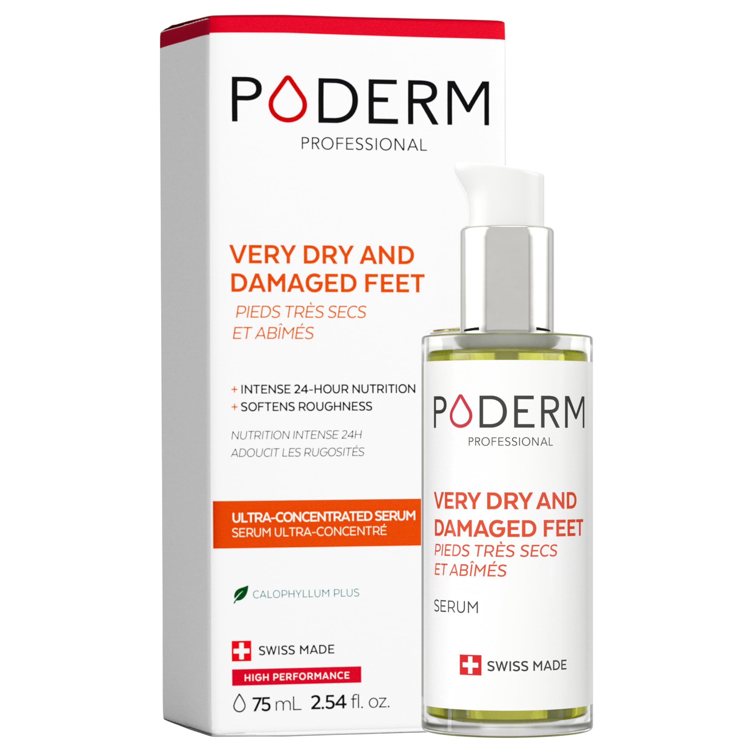 PODERM Serum for Very Dry and Damaged Feet: 24H Intense Repair and Nourishment