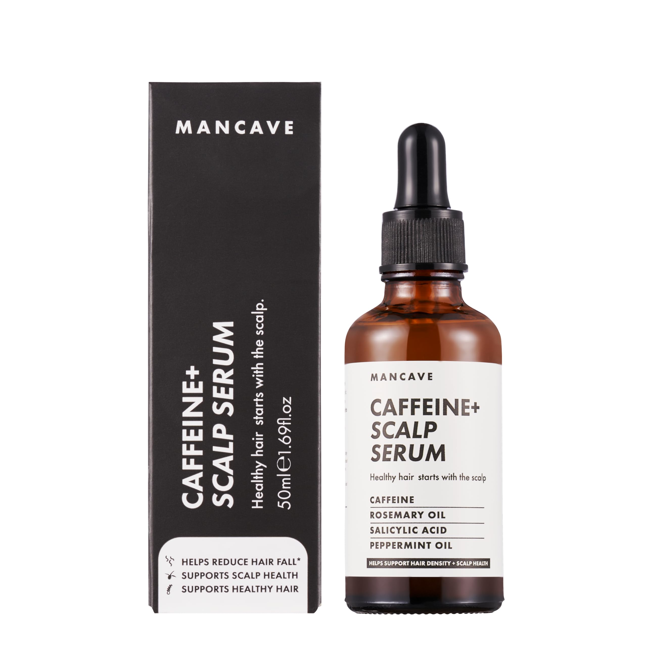 ManCave Caffeine+ Scalp Serum for Men: Stimulates, Conditions, and Reduces Hair Fall