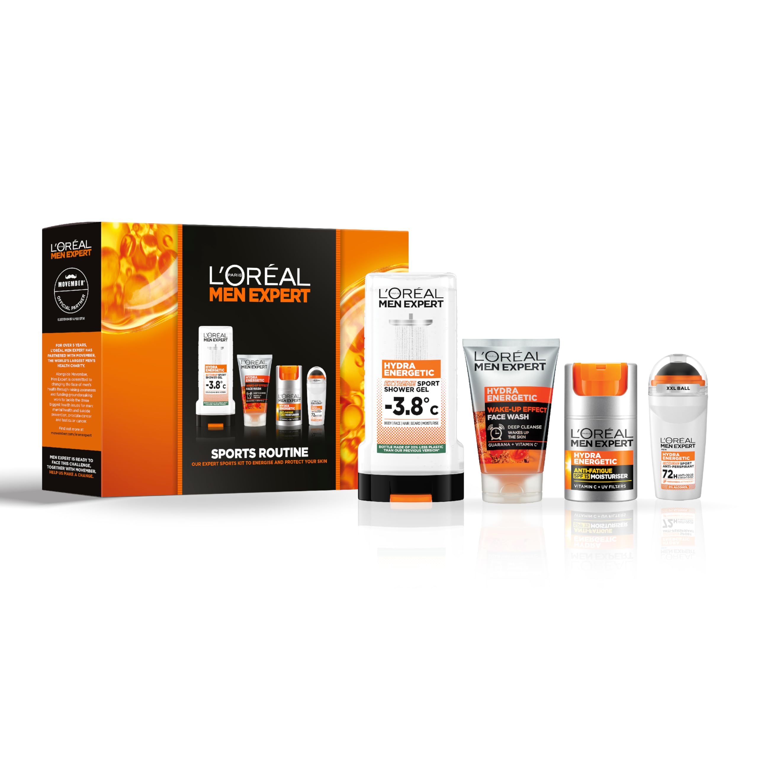 L'Oréal Men Expert, Sportpflege-Geschenkset für Männer, 4-Schritte-Routine zur Reinigung 1