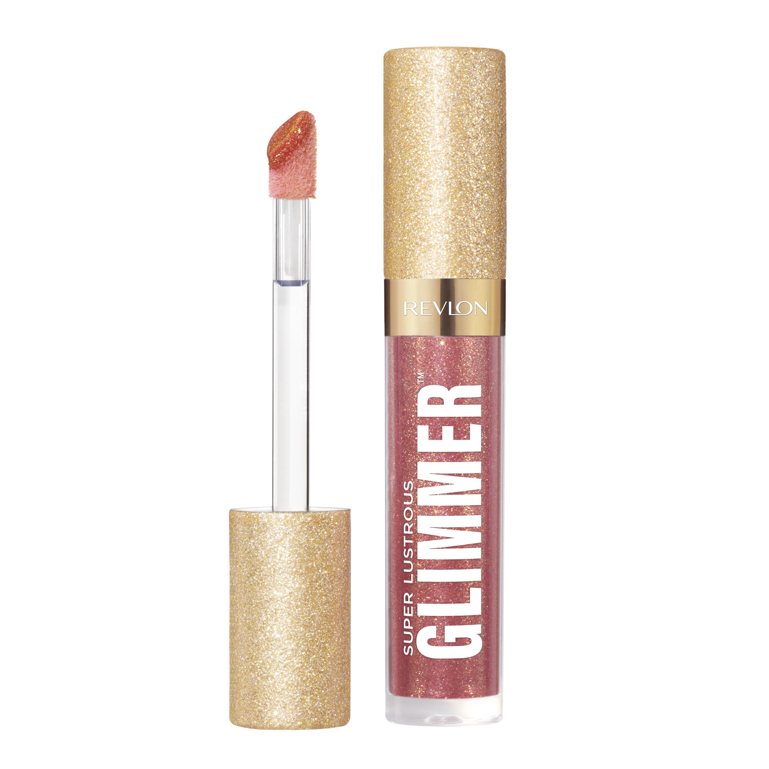 Revlon Super Lustrous Glimmer Gloss in Glazed Almond with Plant-Based Glitter