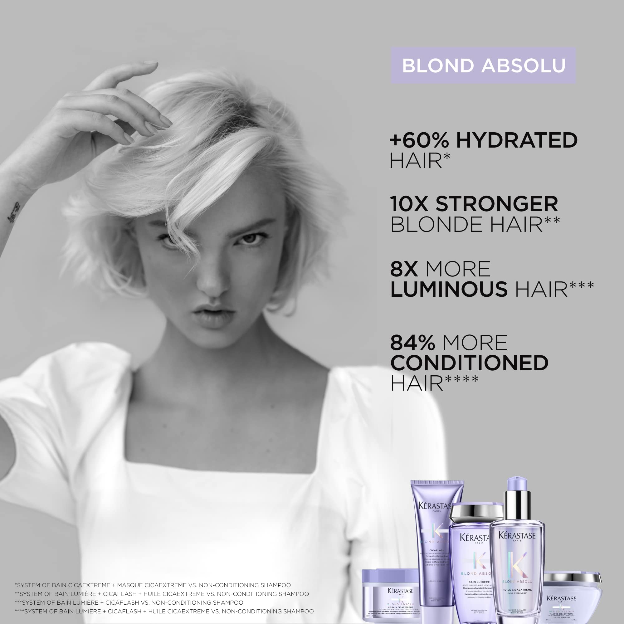 Kérastase Blond Absolu, Feuchtigkeitsspendendes, aufhellendes Shampoo, für aufgehelltes, stark gefärbtes Haar 4
