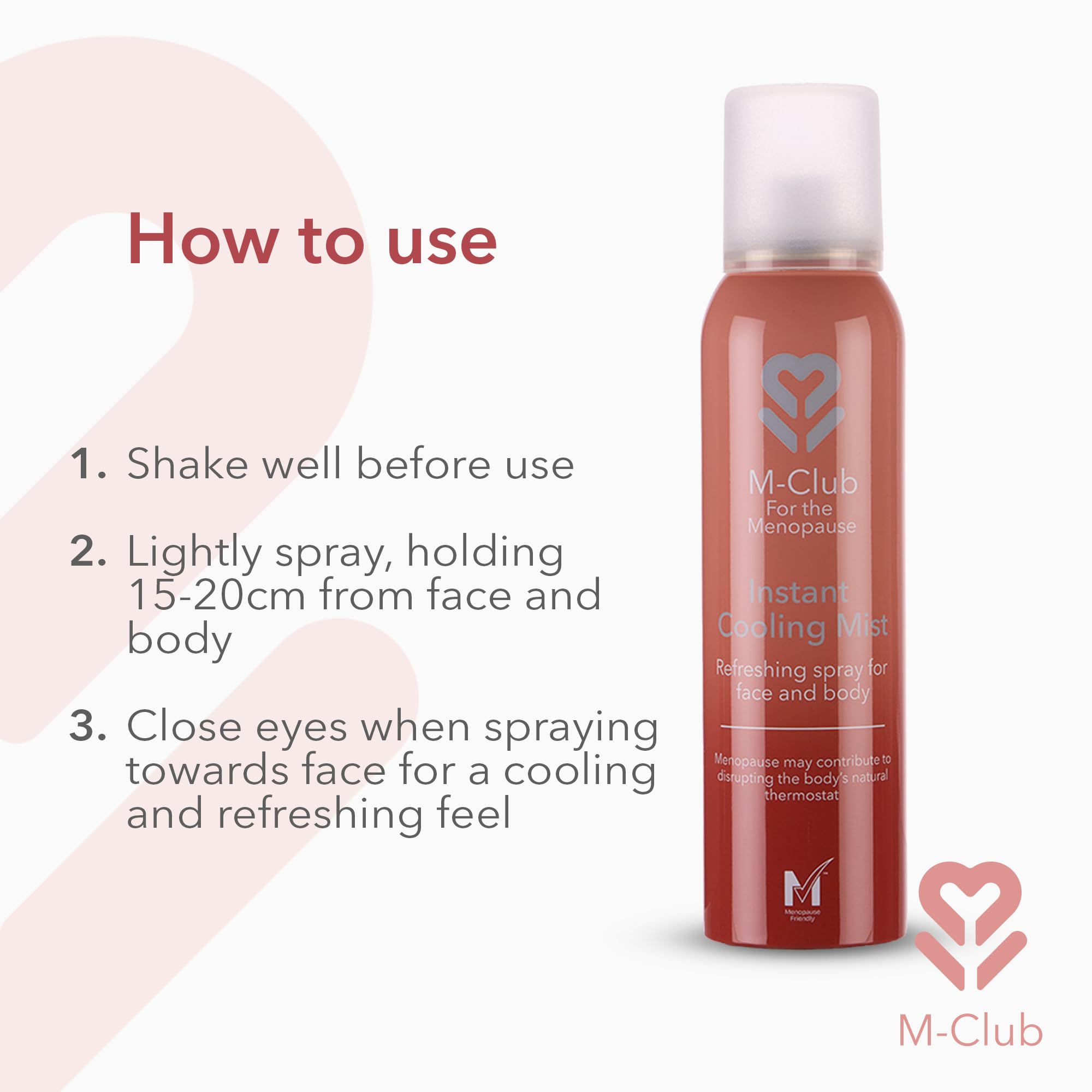 M-Club Instant Cooling Spray for Face & Body 150ml - Alcohol-Free Hydrating Mist for Hot Flushes 4