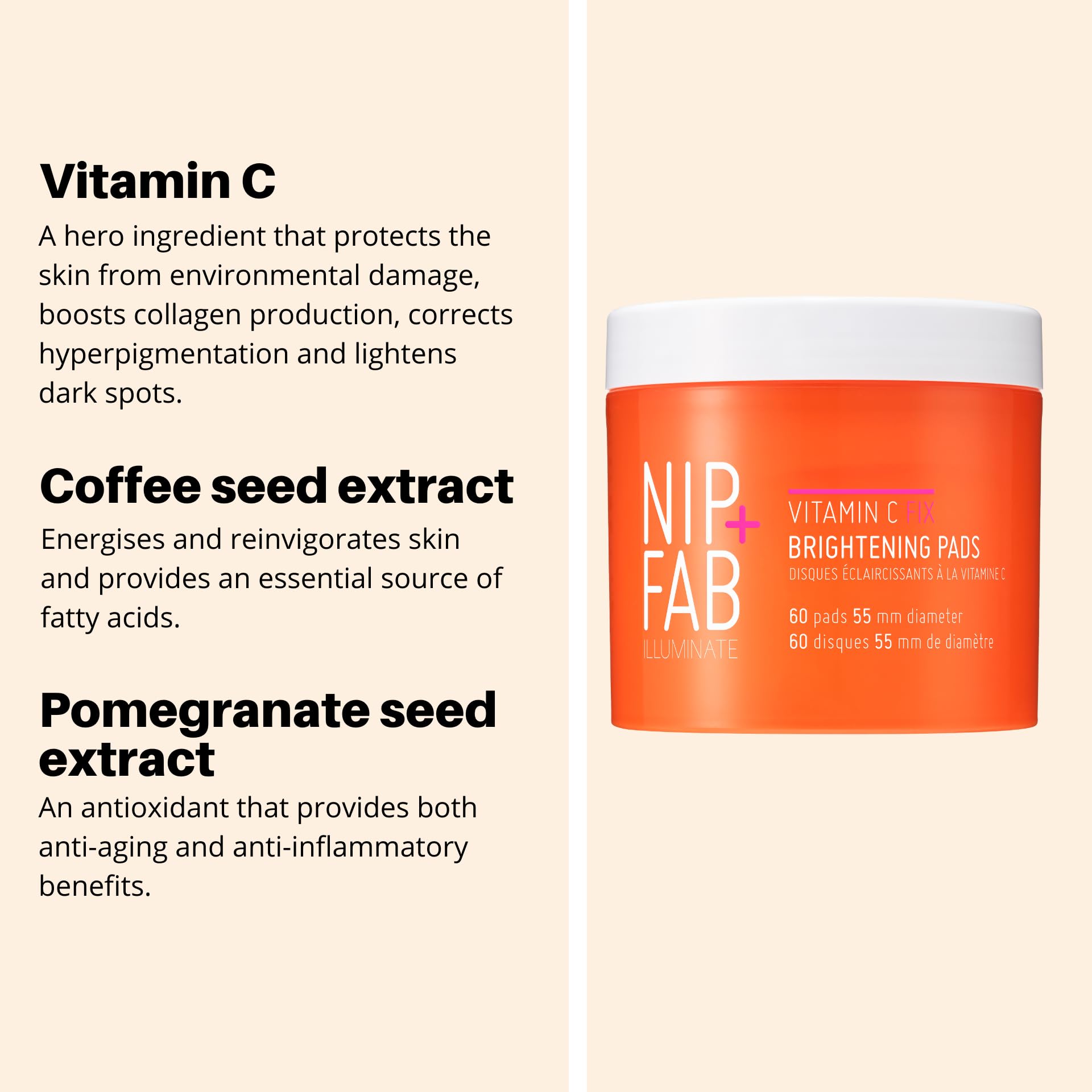 Nip + Fab Vitamin C Fix Brightening Facial Pads with Pomegranate and Coffee Seed 5
