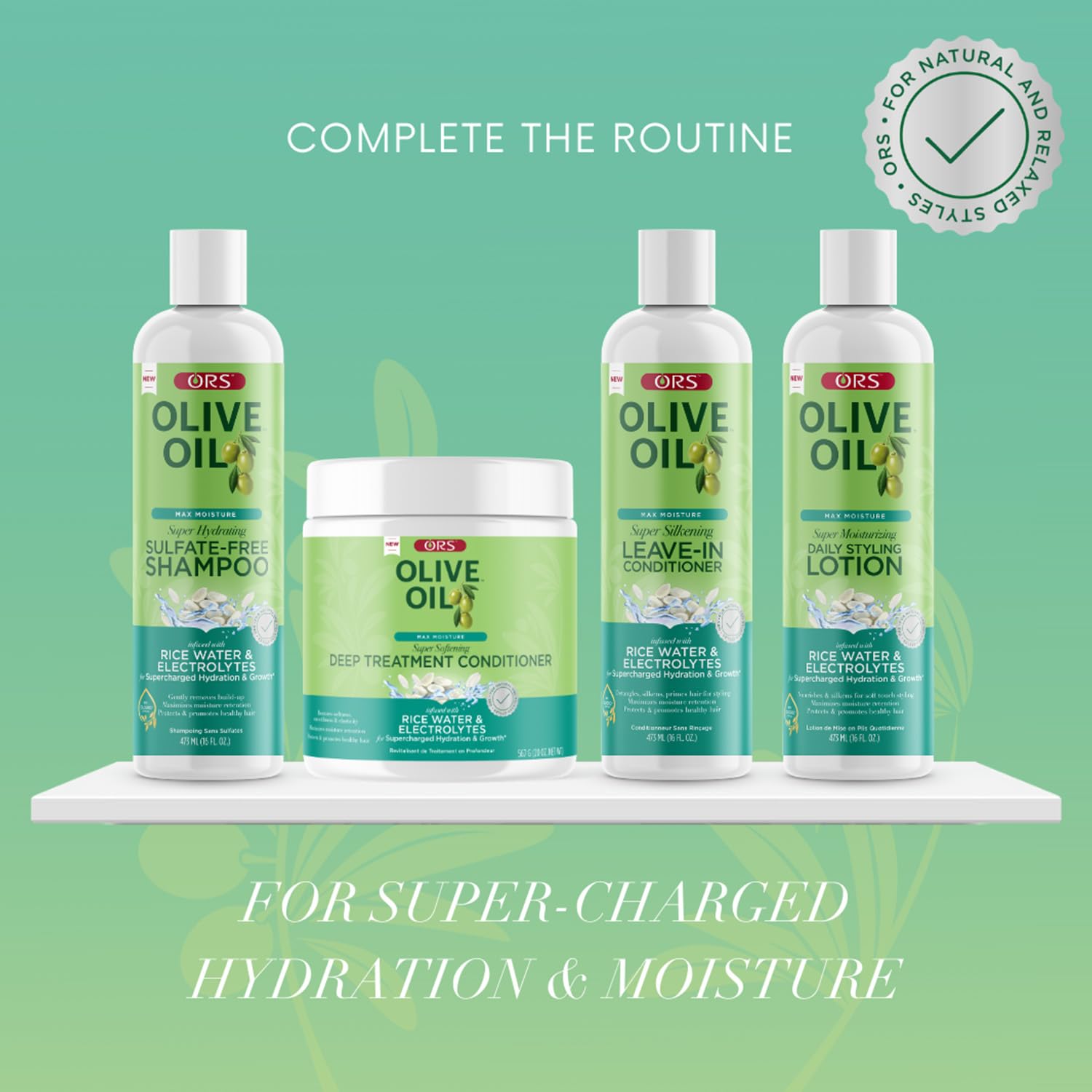 ORS Olive Oil Max Moisture Super Hydrating Sulfate-Free Shampoo with Rice Water 6