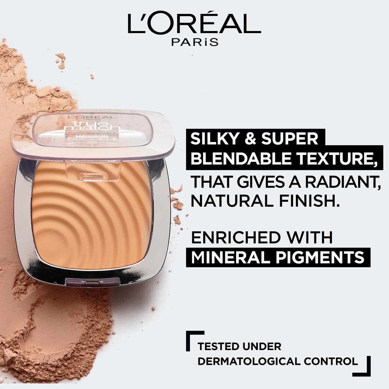 L'Oréal Paris Transparentes Gesichtspuder, True Match Make-up-Puder für das Gesicht, mit Hyaluronsäure für ein natürlich strahlendes Finish, glättet und verbessert die Hautstruktur, Farbton 2C 2